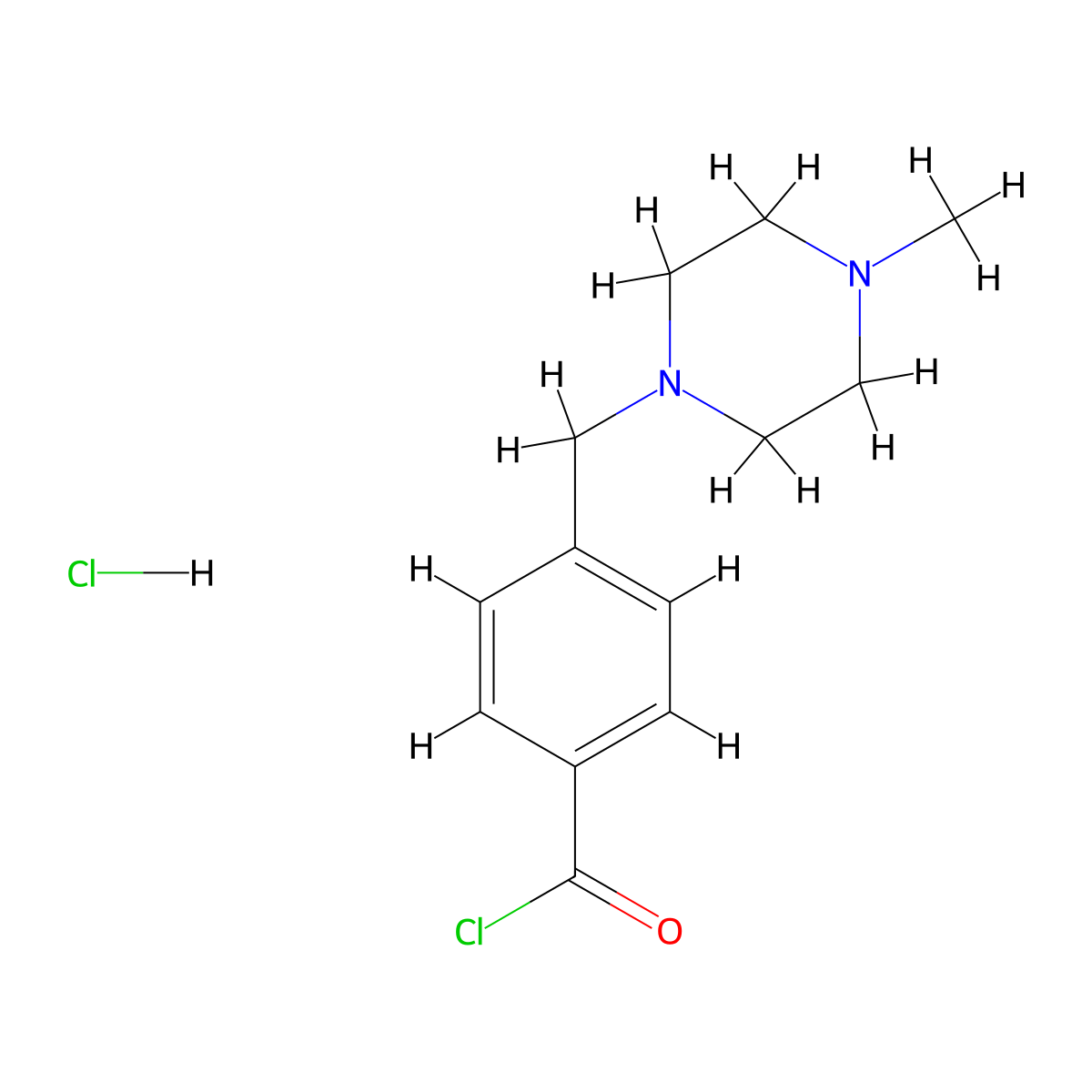 4-((4-Methylpiperazin-1-yl)methyl)benzoyl chloride hydrochloride molecular structure, CAS 909252-77-3
