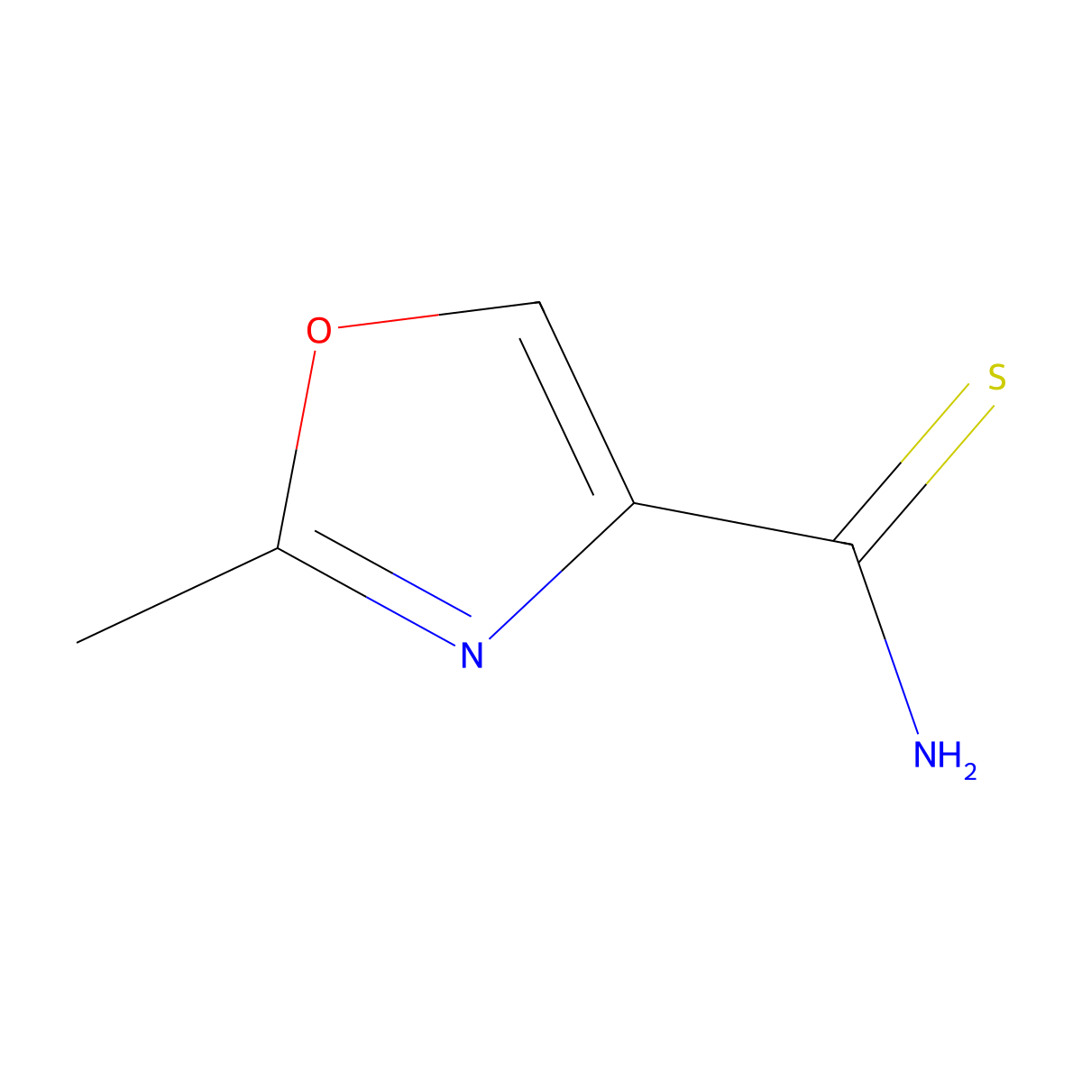 2-Methyloxazole-4-carbothioamide molecular structure, CAS 90980-10-2