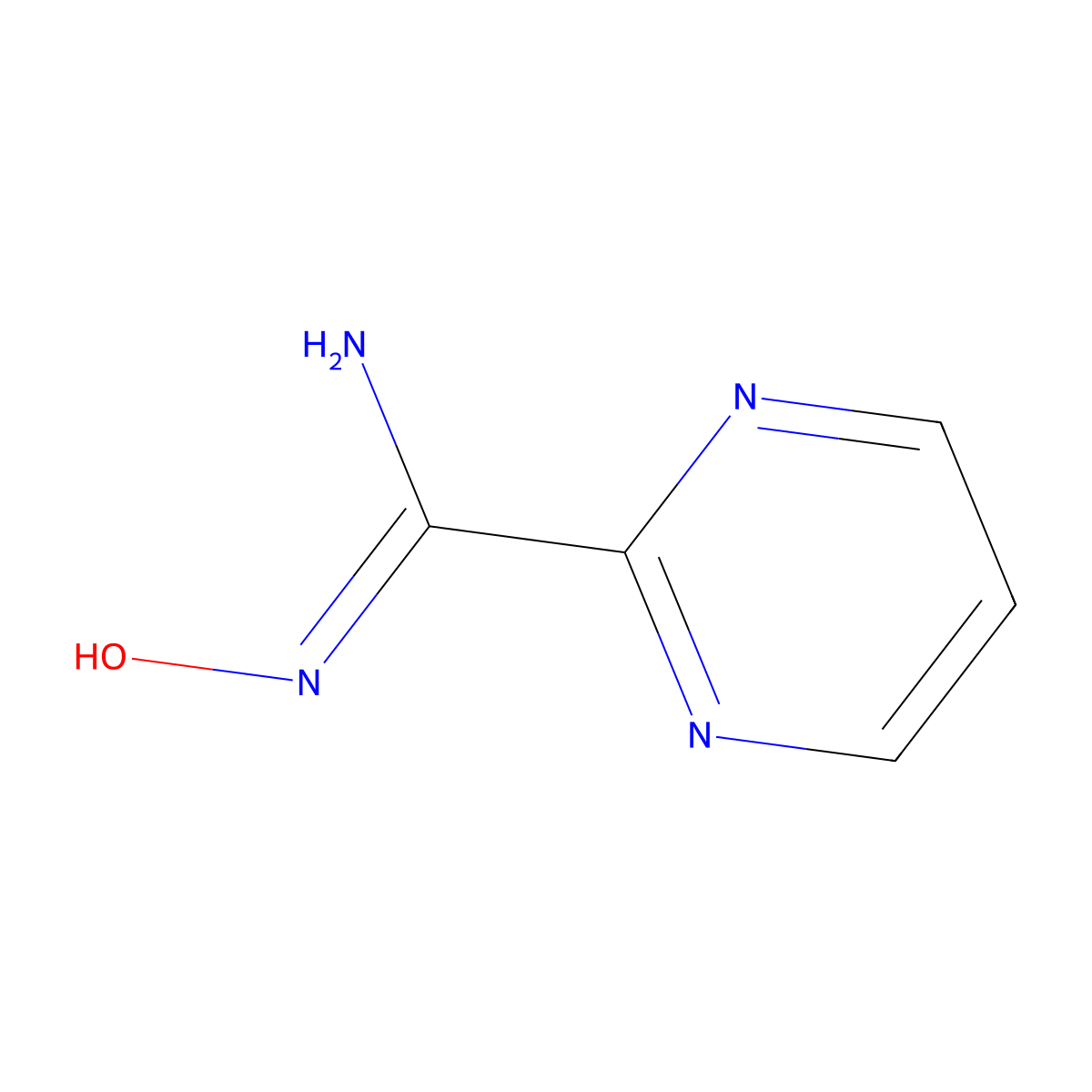 N'-hydroxypyrimidine-2-carboximidamide molecular structure, CAS 90993-49-0