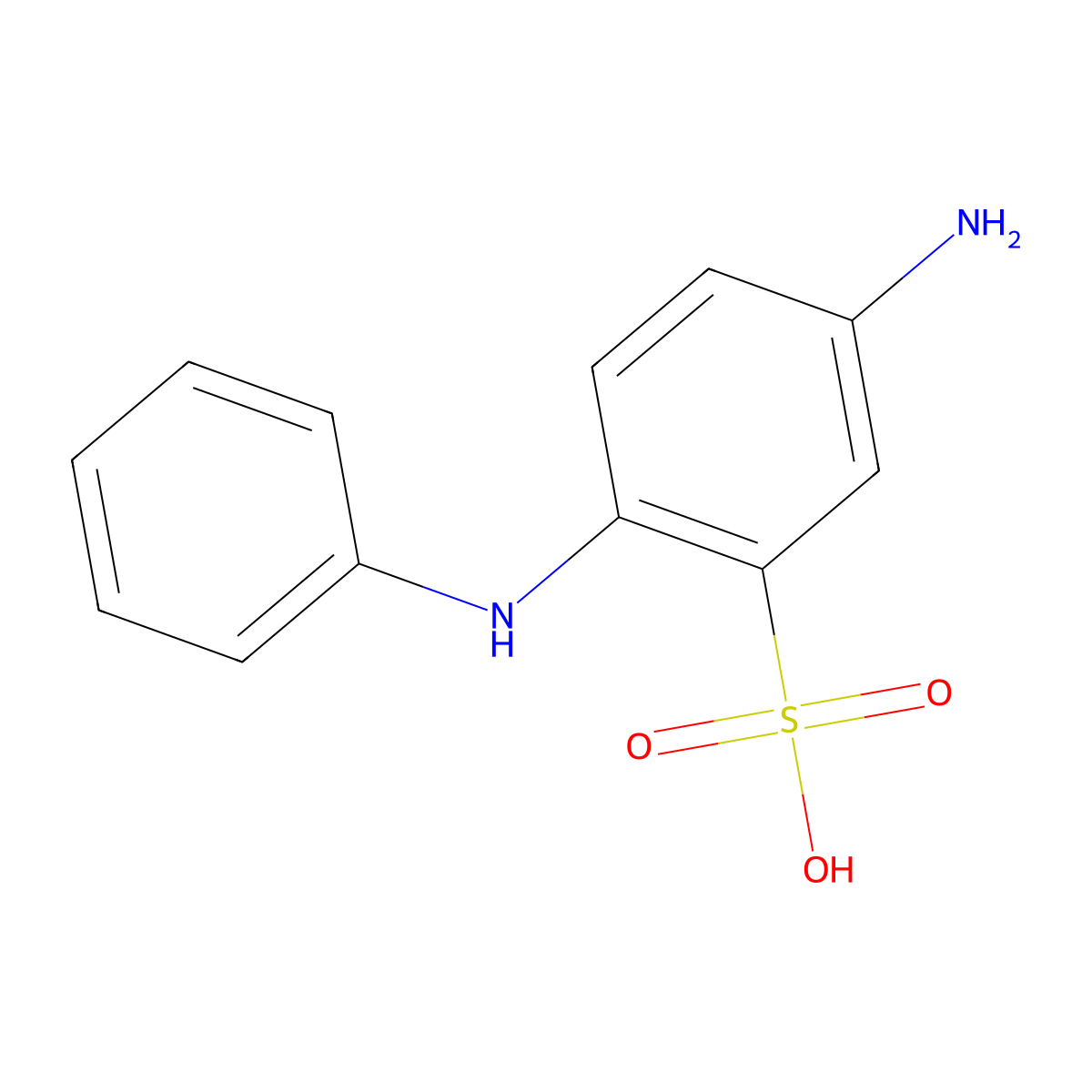 Benzenesulfonic acid, 5-amino-2-(phenylamino)- molecular structure, CAS 91-30-5