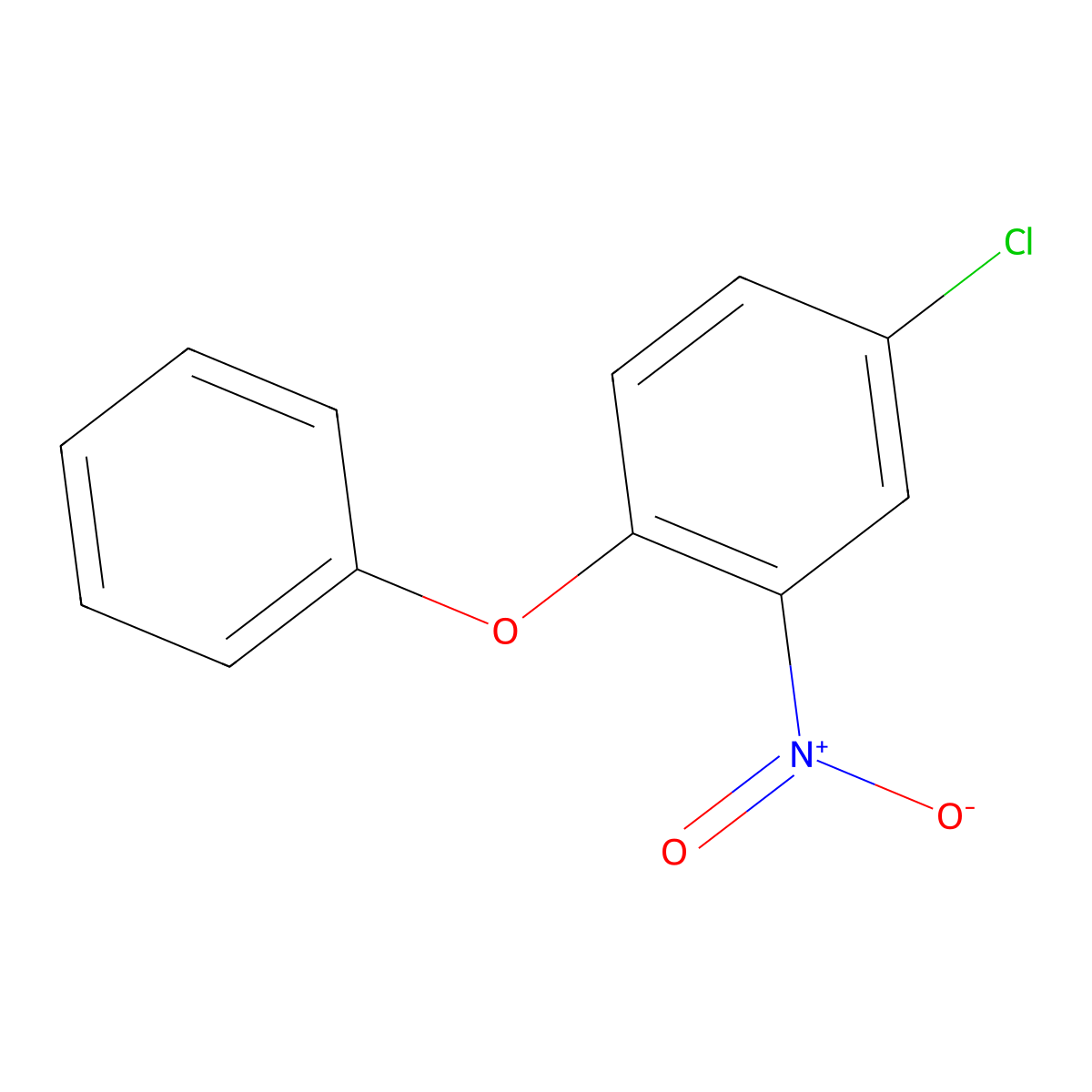 4-Chloro-2-nitro-1-phenoxybenzene molecular structure, CAS 91-39-4