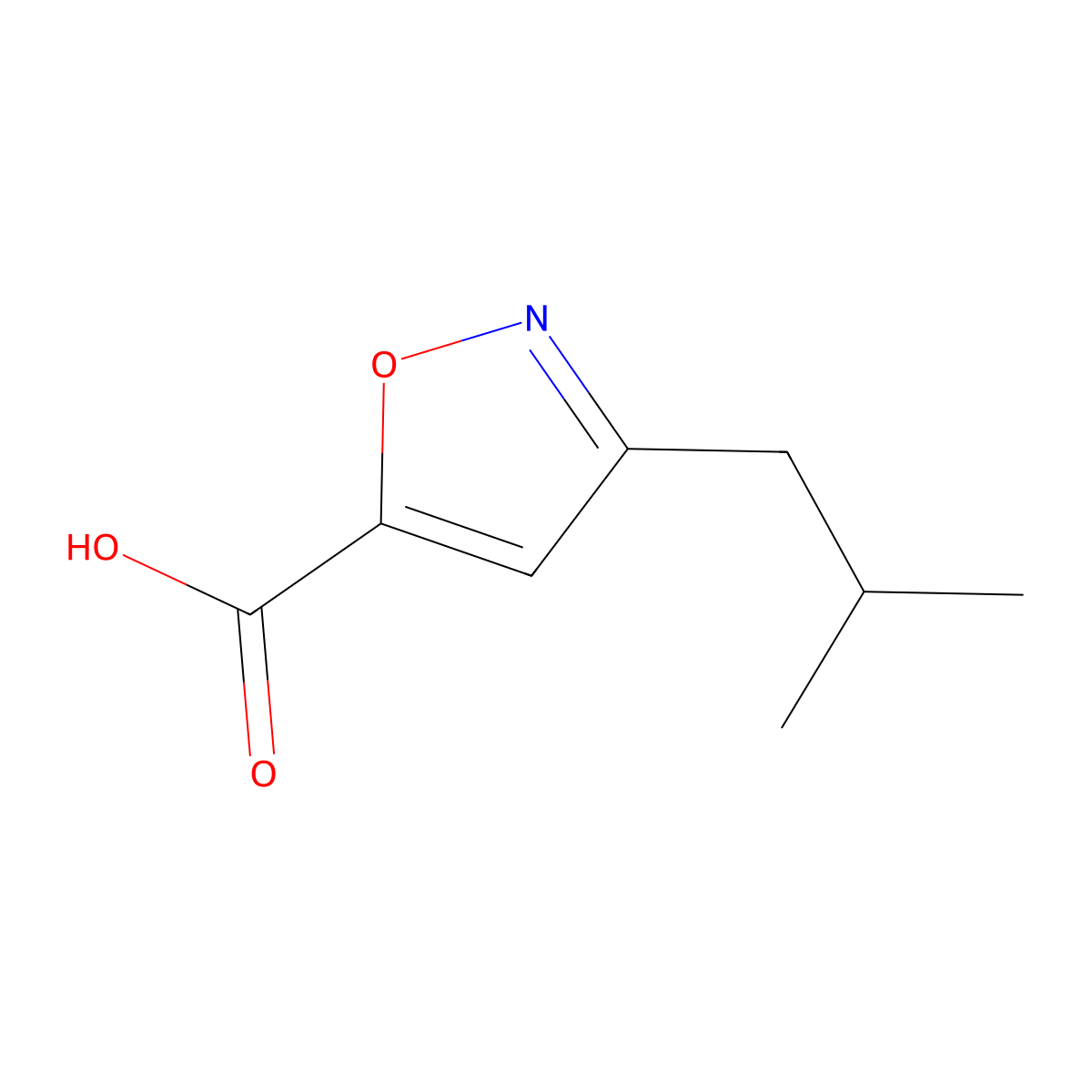 3-Isobutylisoxazole-5-carboxylic acid molecular structure, CAS 910321-93-6