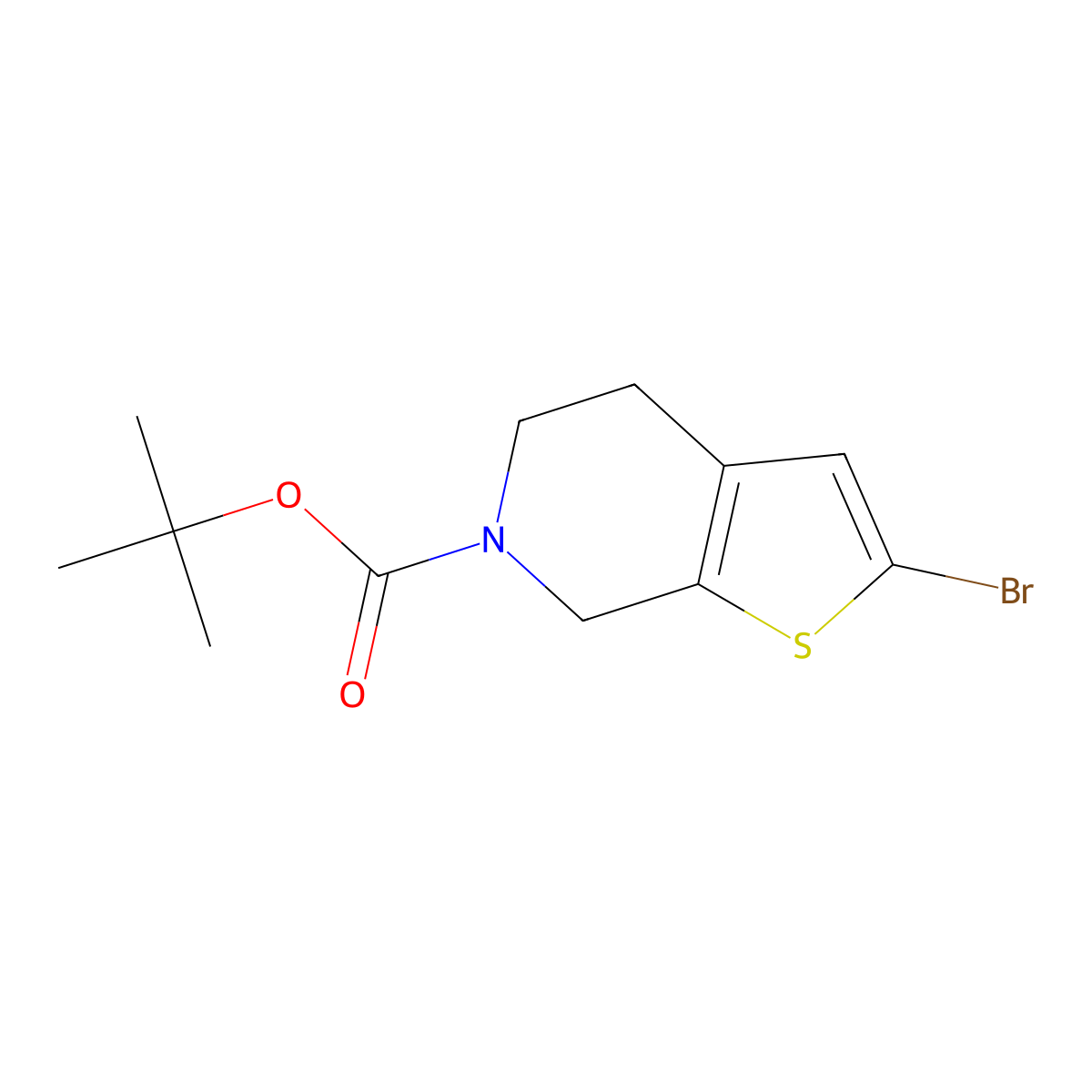 tert-butyl 2-bromo-4H,5H,6H,7H-thieno[2,3-c]pyridine-6-carboxylate molecular structure, CAS 910443-31-1