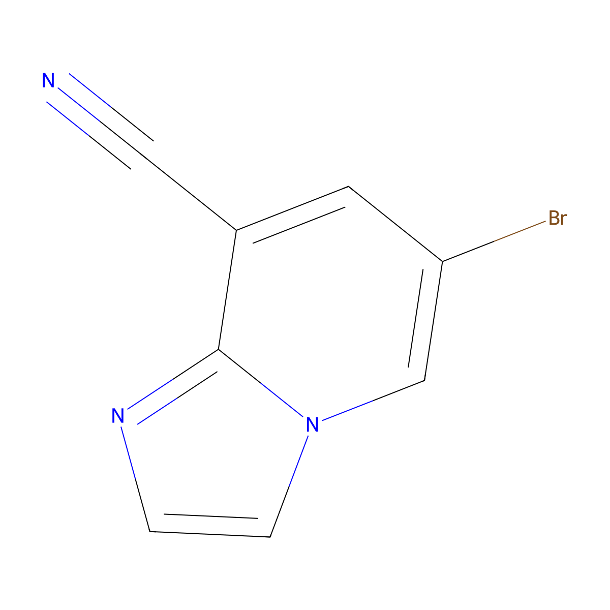 6-Bromoimidazo[1,2-a]pyridine-8-carbonitrile molecular structure, CAS 911113-15-0