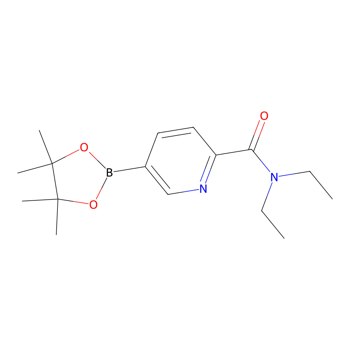 N,N-diethyl-5-(4,4,5,5-tetramethyl-1,3,2-dioxaborolan-2-yl)picolinamide molecular structure, CAS 911227-46-8