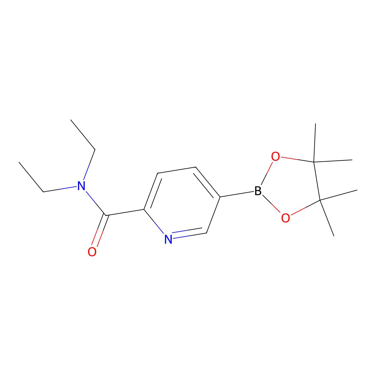 N,N-diethyl-5-(4,4,5,5-tetramethyl-1,3,2-dioxaborolan-2-yl)picolinamide molecular structure, CAS 911227-46-8