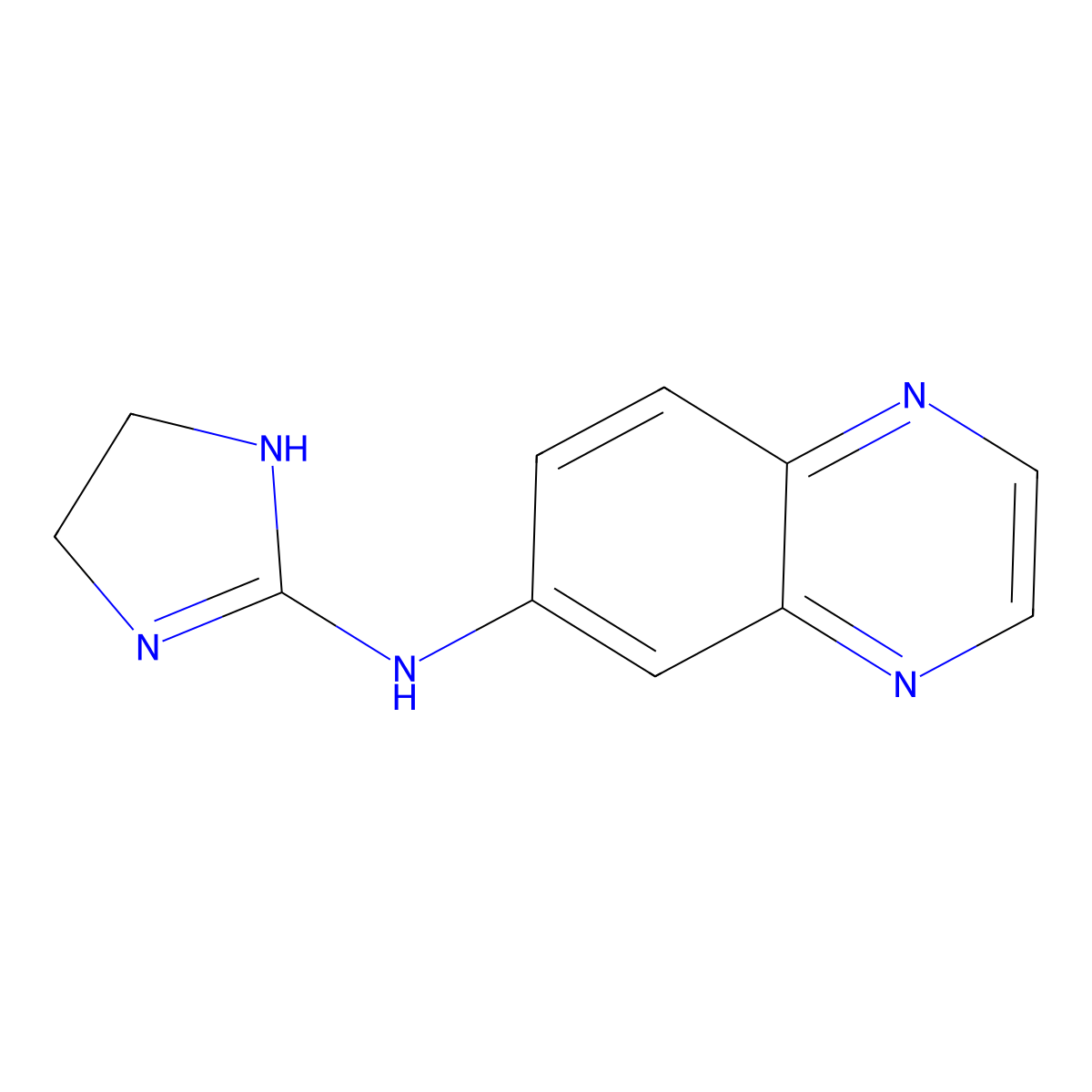 N-(4,5-dihydro-1H-imidazol-2-yl)quinoxalin-6-amine molecular structure, CAS 91147-43-2