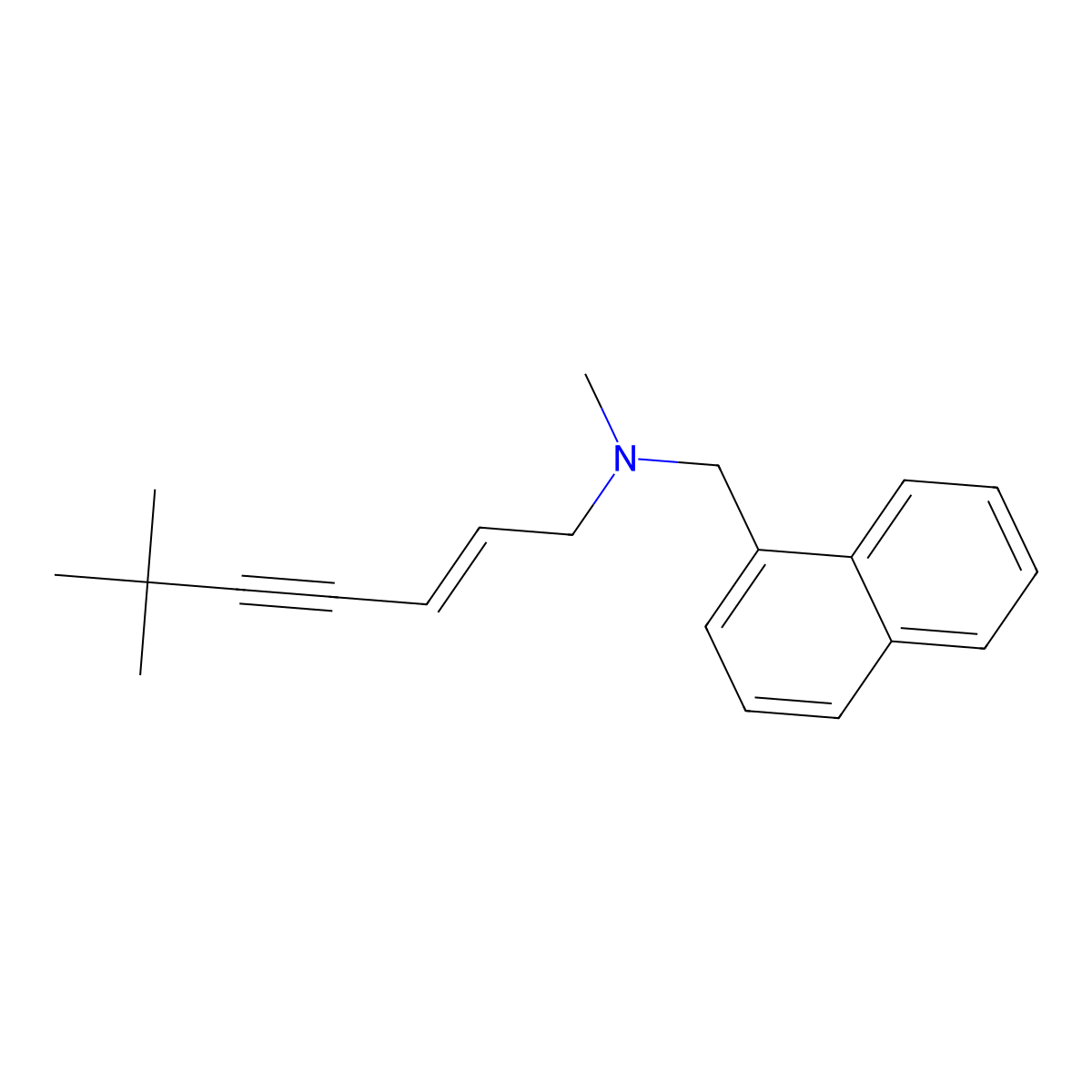 Terbinafine molecular structure, CAS 91161-71-6