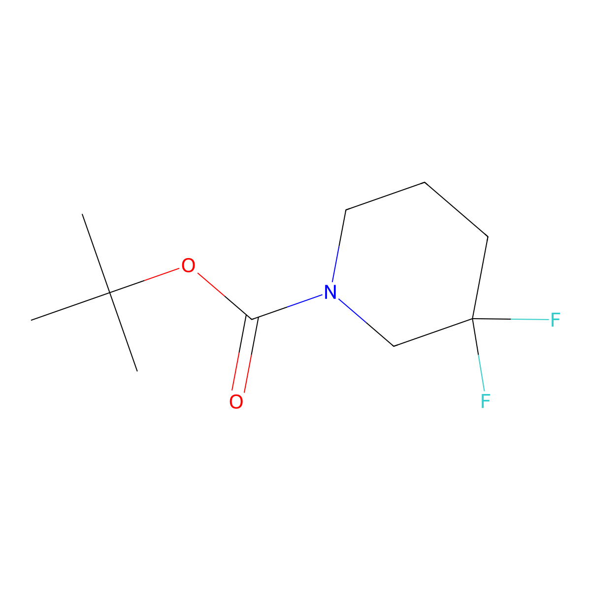 Tert-butyl 3,3-difluoropiperidine-1-carboxylate molecular structure, CAS 911634-75-8