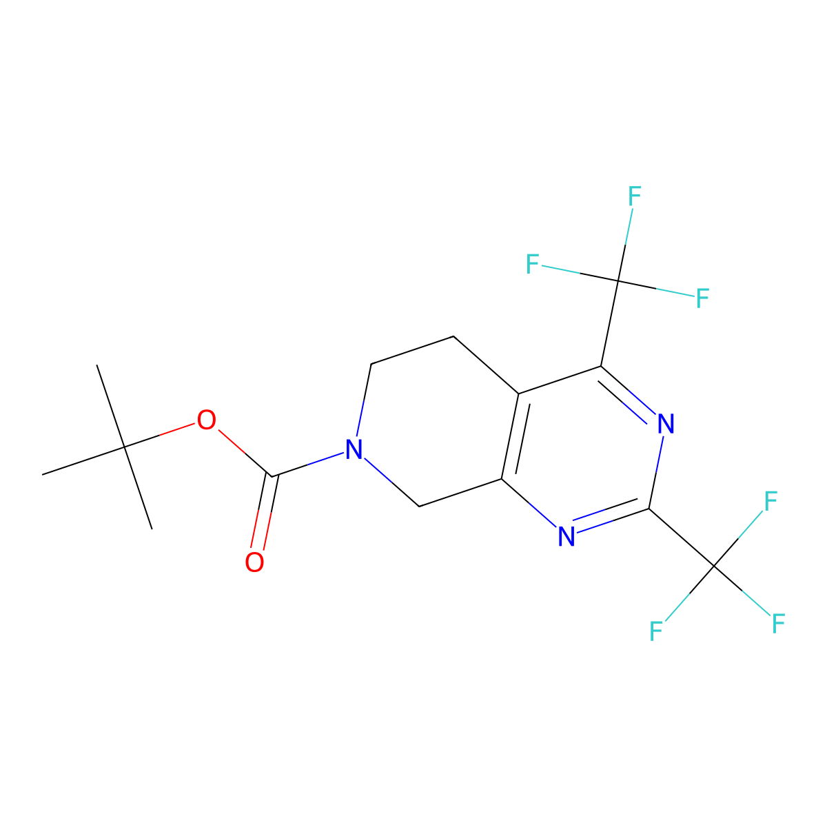 7-Boc-2,4-bis(trifluoromethyl)-5,6,7,8-tetrahydropyrido[3,4-d]pyrimidine molecular structure, CAS 911636-87-8