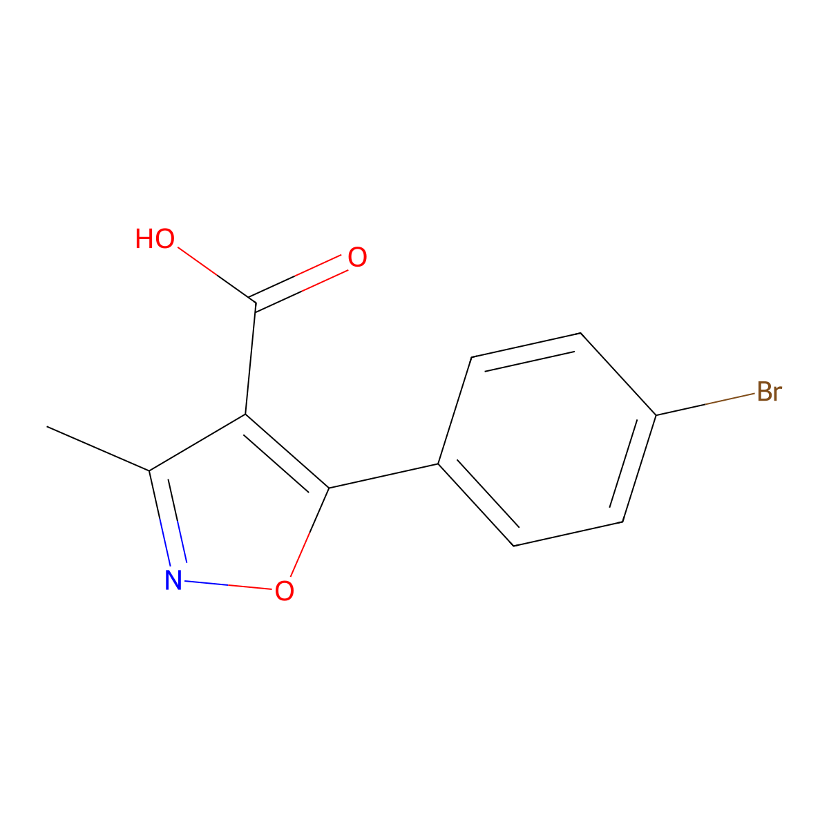 5-(4-Bromophenyl)-3-methyl-1,2-oxazole-4-carboxylic acid molecular structure, CAS 91182-60-4