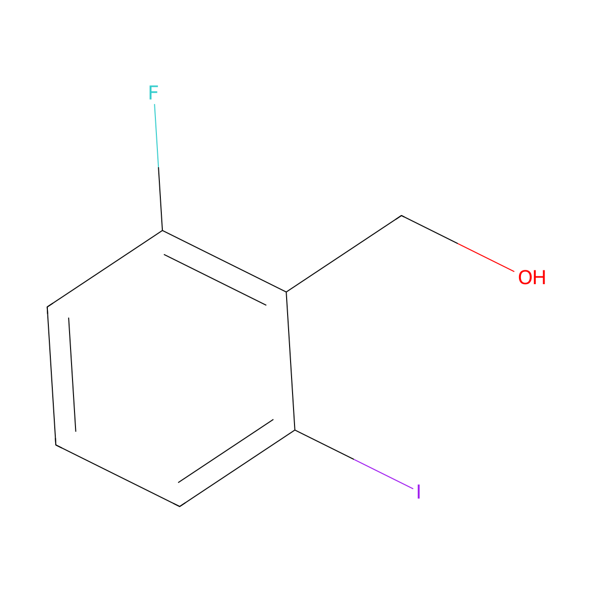 (2-Fluoro-6-iodophenyl)methanol molecular structure, CAS 911825-94-0