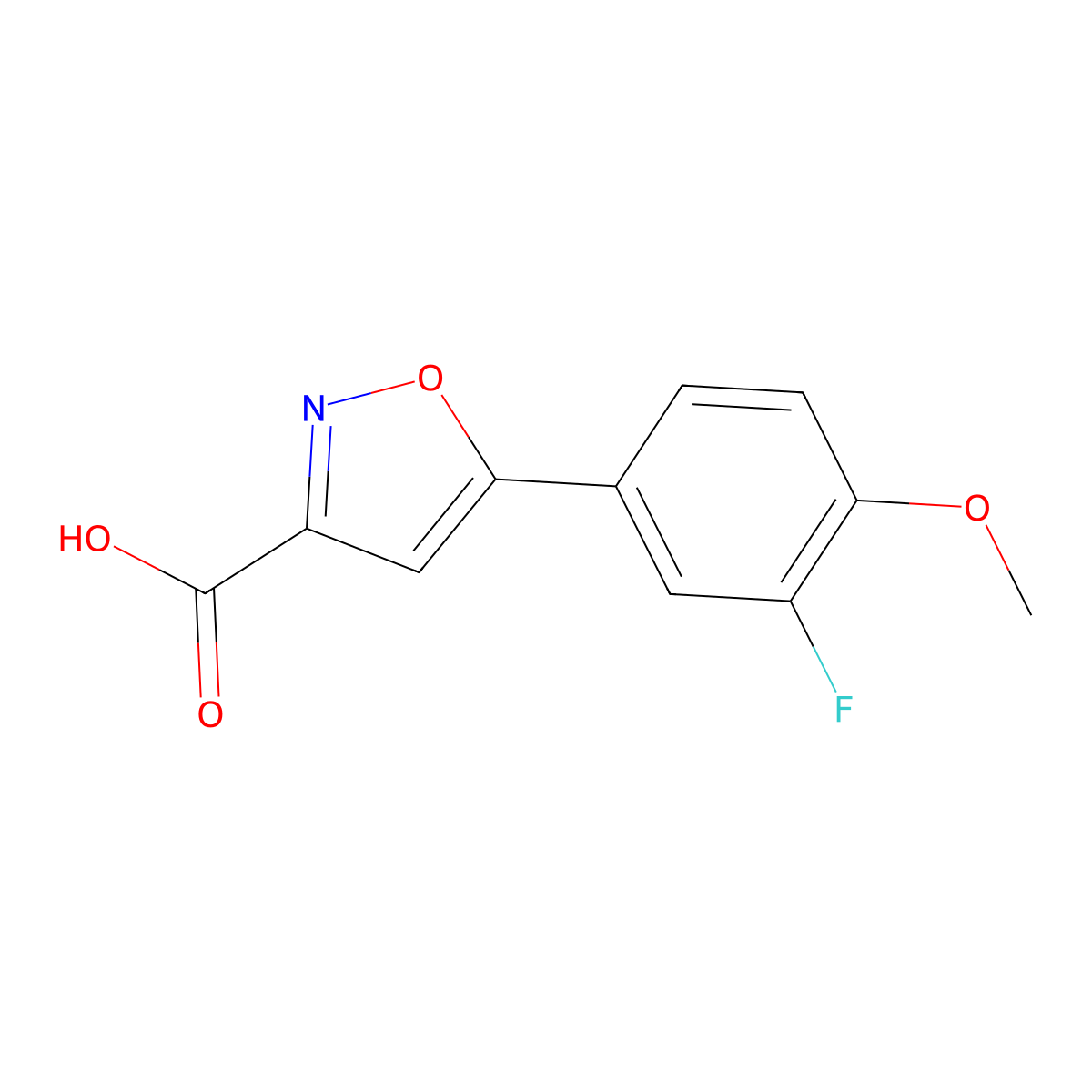 5-(3-Fluoro-4-methoxyphenyl)isoxazole-3-carboxylic acid molecular structure, CAS 912763-96-3