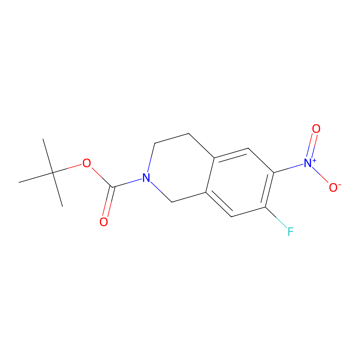 tert-Butyl 7-fluoro-6-nitro-3,4-dihydroisoquinoline-2(1H)-carboxylate molecular structure, CAS 912846-67-4
