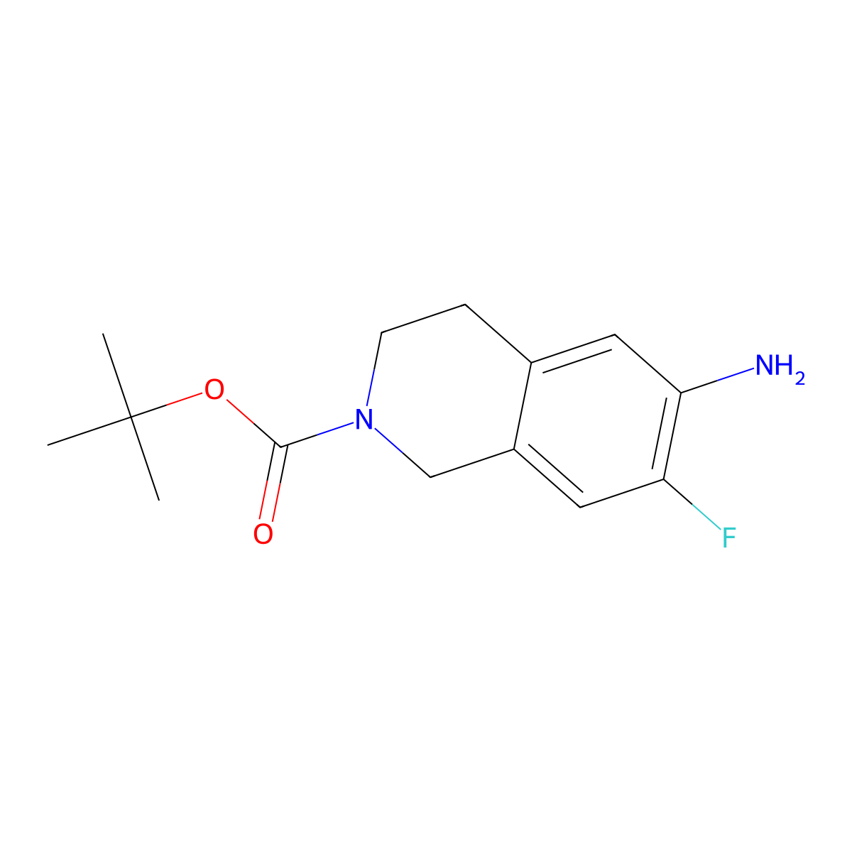 tert-Butyl 6-amino-7-fluoro-3,4-dihydroisoquinoline-2(1H)-carboxylate molecular structure, CAS 912846-68-5