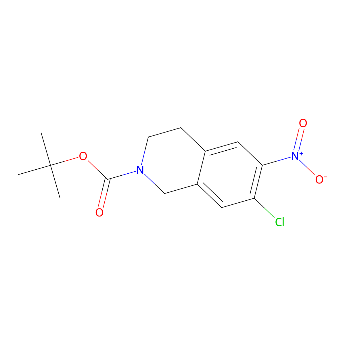 tert-Butyl 7-chloro-6-nitro-3,4-dihydroisoquinoline-2(1H)-carboxylate molecular structure, CAS 912846-74-3