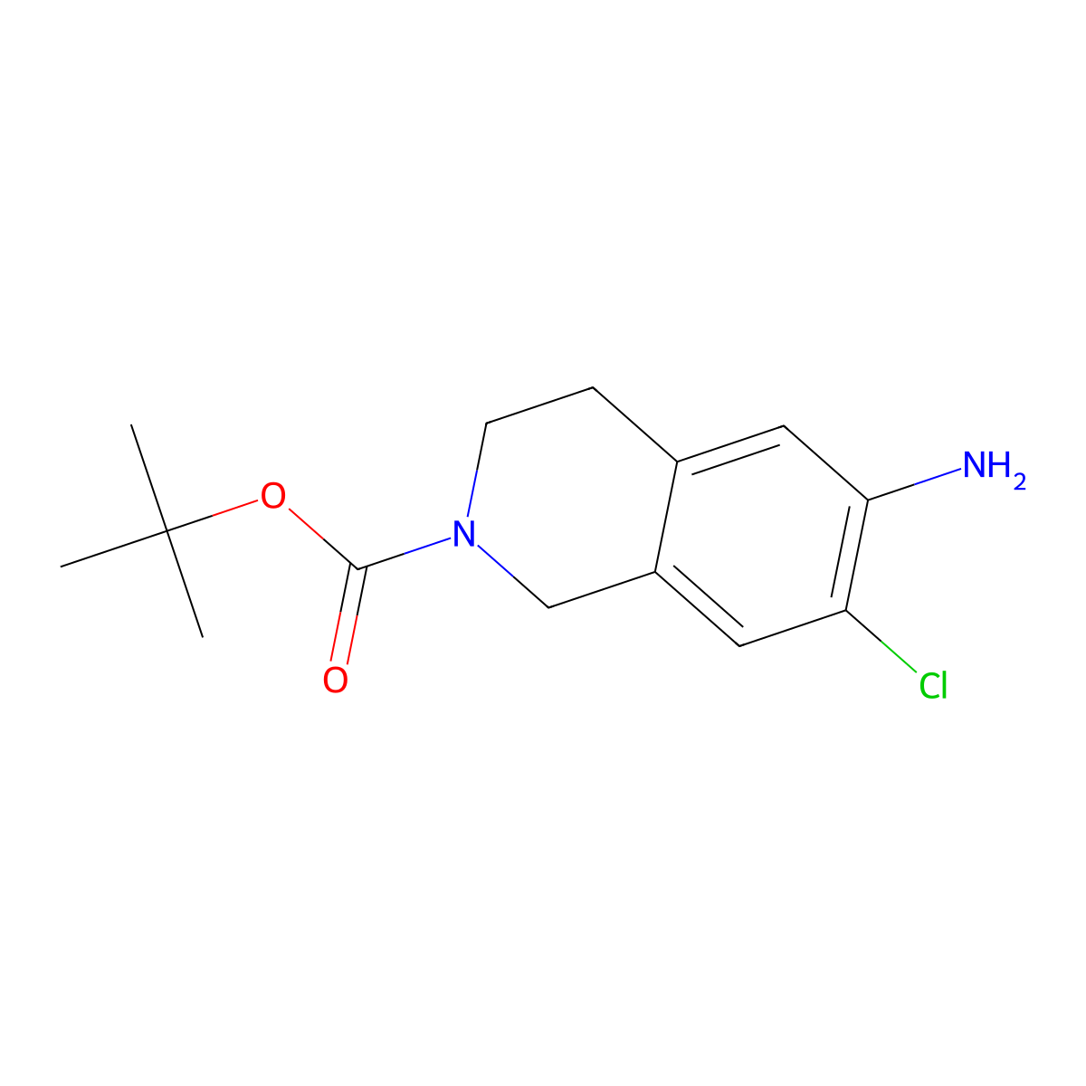 tert-Butyl 6-amino-7-chloro-3,4-dihydroisoquinoline-2(1H)-carboxylate molecular structure, CAS 912846-75-4