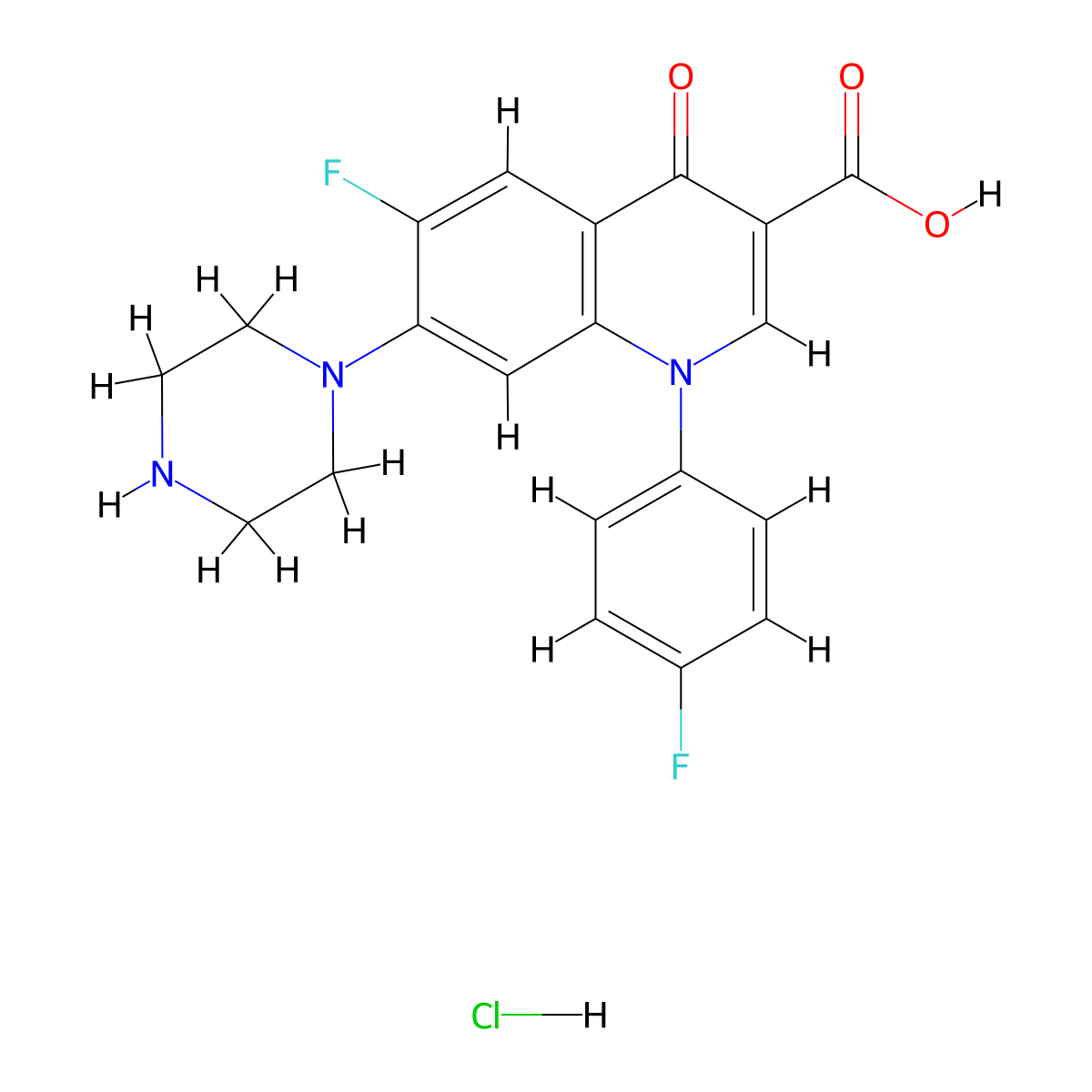 Sarafloxacin Hydrochloride molecular structure, CAS 91296-87-6