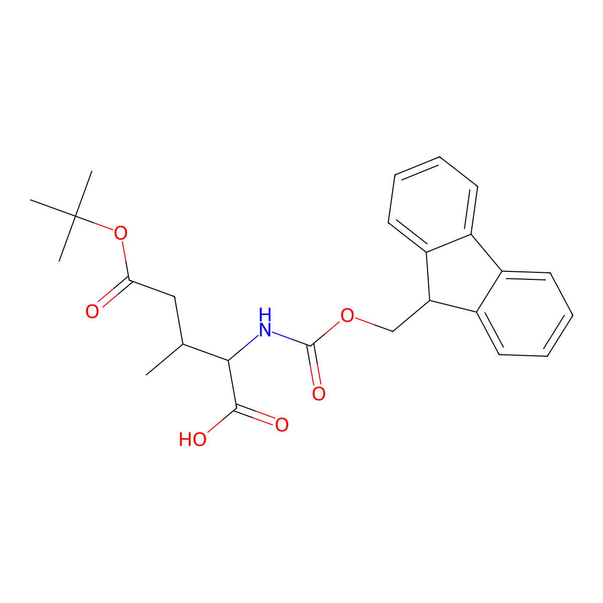 (2S,3S)-2-((((9H-Fluoren-9-yl)methoxy)carbonyl)amino)-5-(tert-butoxy)-3-methyl-5-oxopentanoic acid molecular structure, CAS 913086-29-0