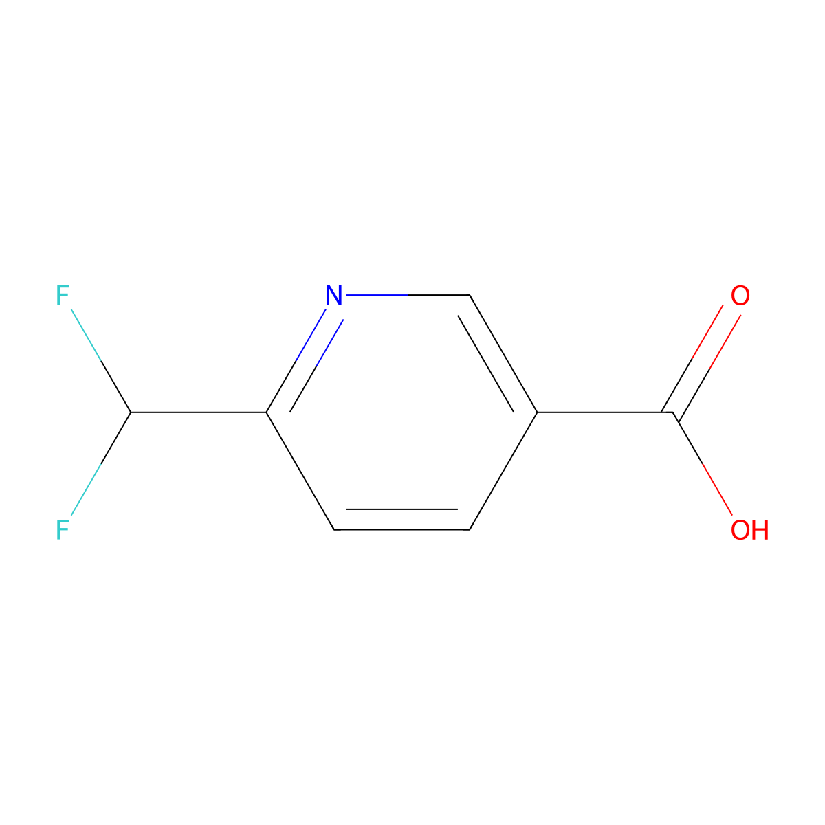 6-(Difluoromethyl)pyridine-3-carboxylic acid molecular structure, CAS 913091-98-2
