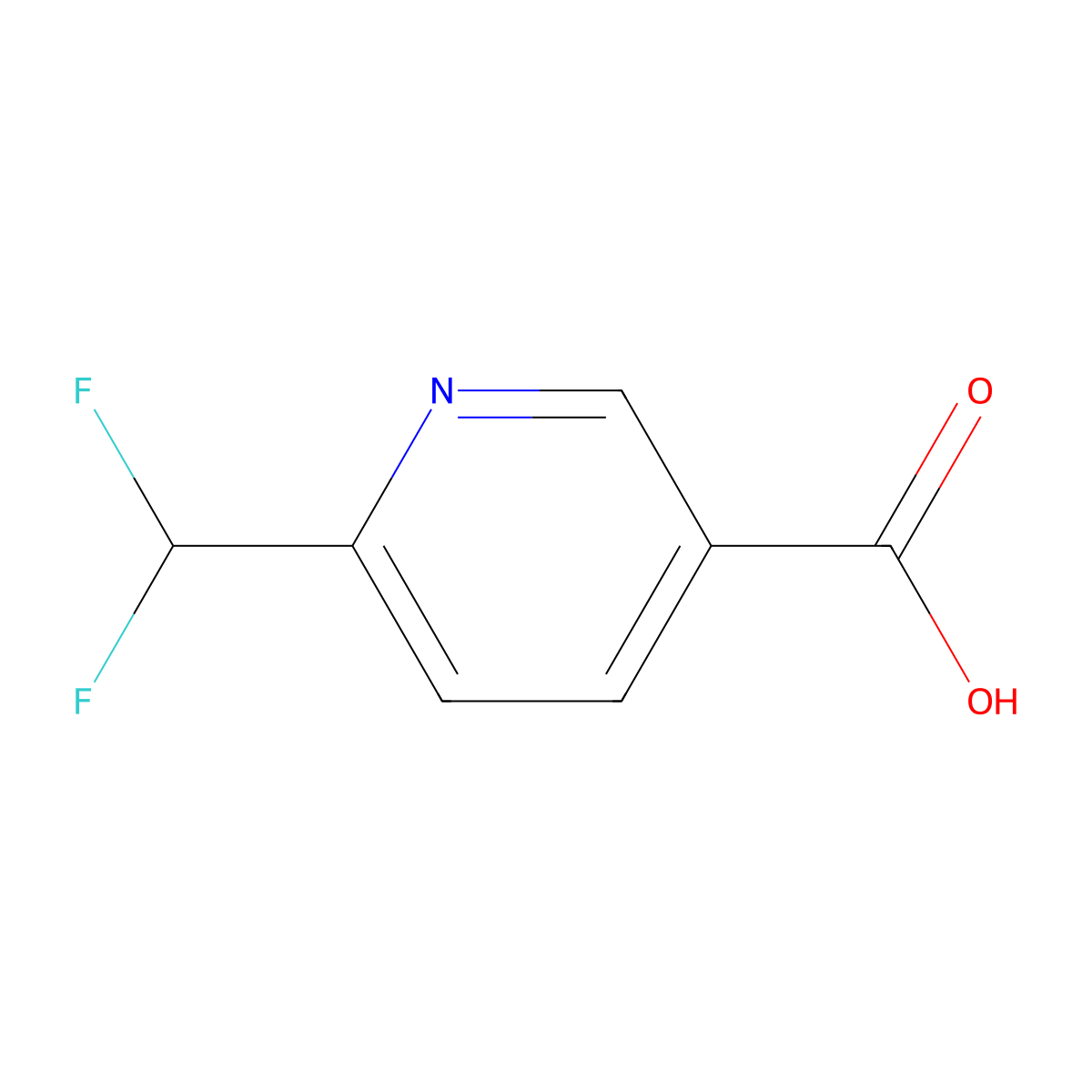 6-(Difluoromethyl)pyridine-3-carboxylic acid molecular structure, CAS 913091-98-2
