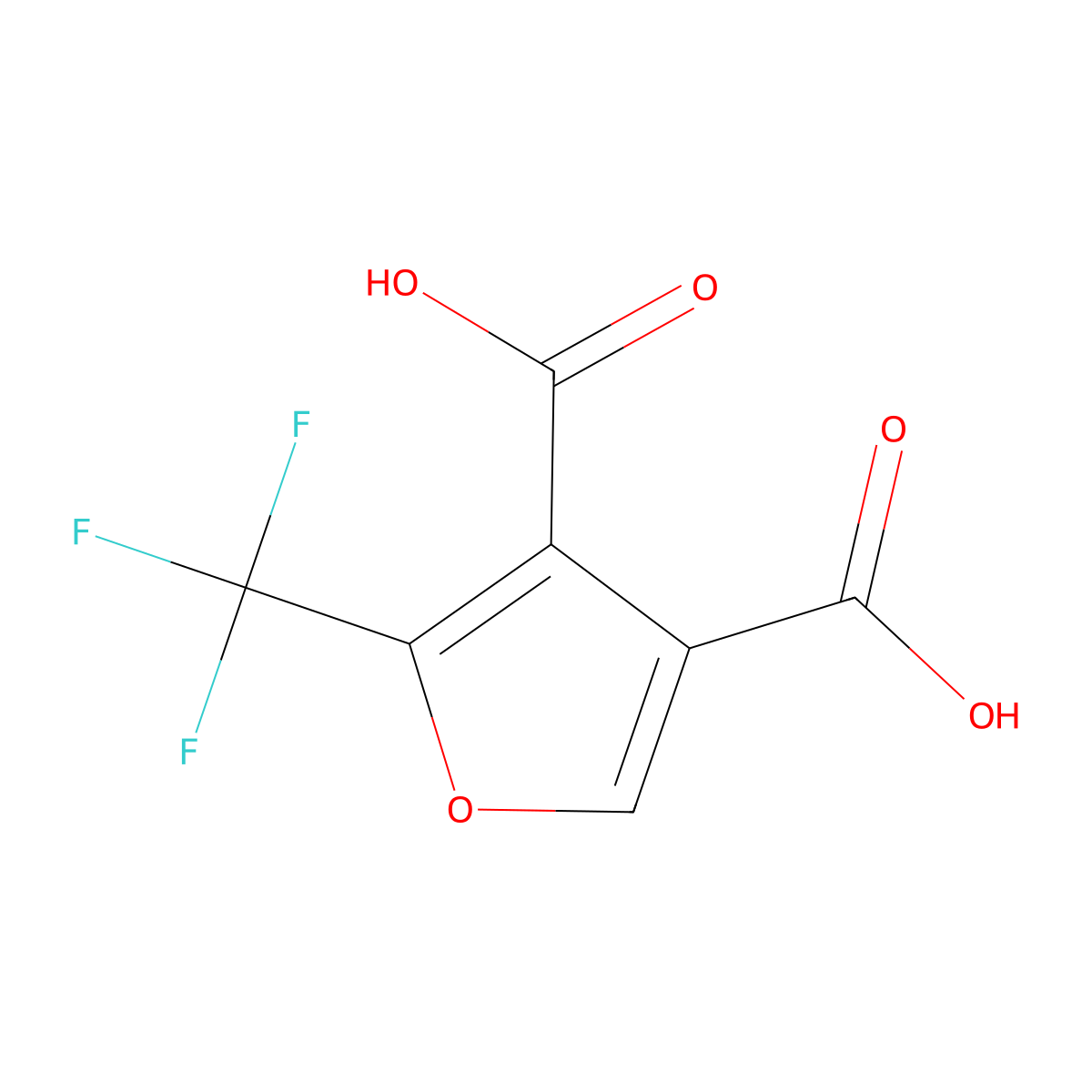 2-(trifluoromethyl)furan-3,4-dicarboxylic Acid molecular structure, CAS 91324-01-5