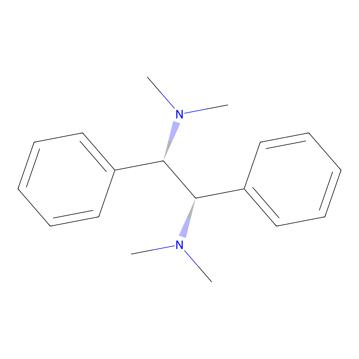 (1S,2S)-N1,N1,N2,N2-Tetramethyl-1,2-diphenylethane-1,2-diamine molecular structure, CAS 91361-07-8