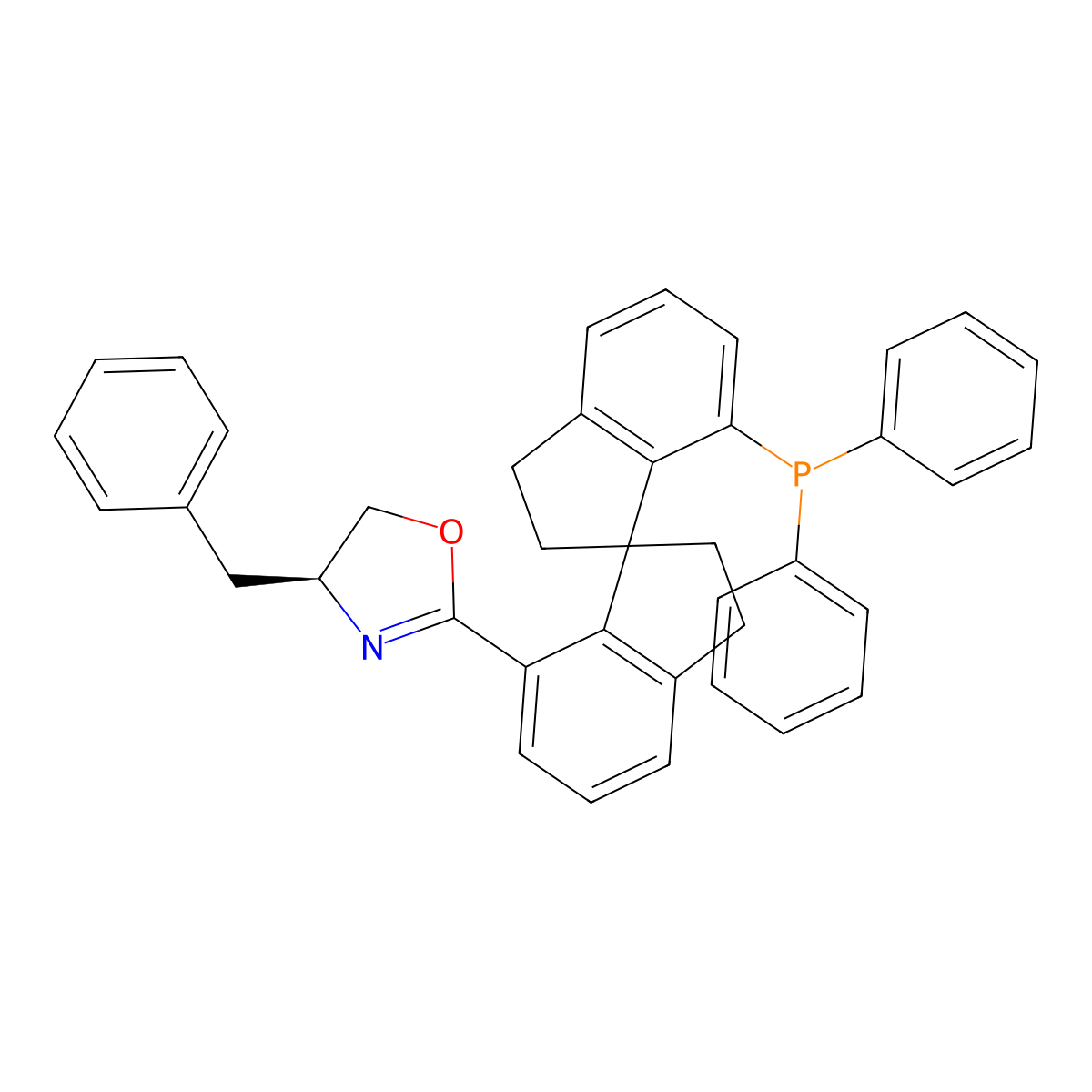 (4S)-2-[(1S)-7'-(Diphenylphosphino)-2,2',3,3'-tetrahydro-1,1'-spirobi[1H-inden]-7-yl]-4,5-dihydro-4-(phenylmethyl)oxazole molecular structure, CAS 913829-88-6