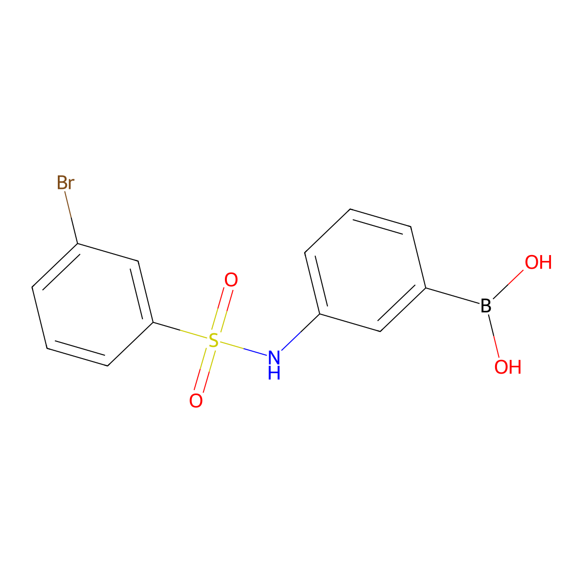 (3-(3-Bromophenylsulfonamido)phenyl)boronic acid molecular structure, CAS 913835-31-1