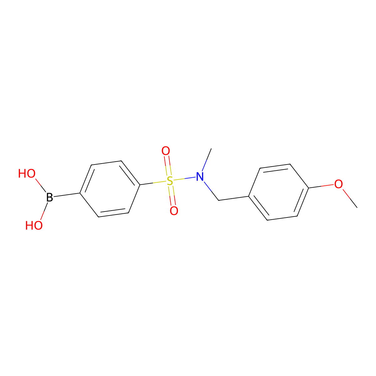 (4-(N-(4-Methoxybenzyl)-N-methylsulfamoyl)phenyl)boronic acid molecular structure, CAS 913835-54-8