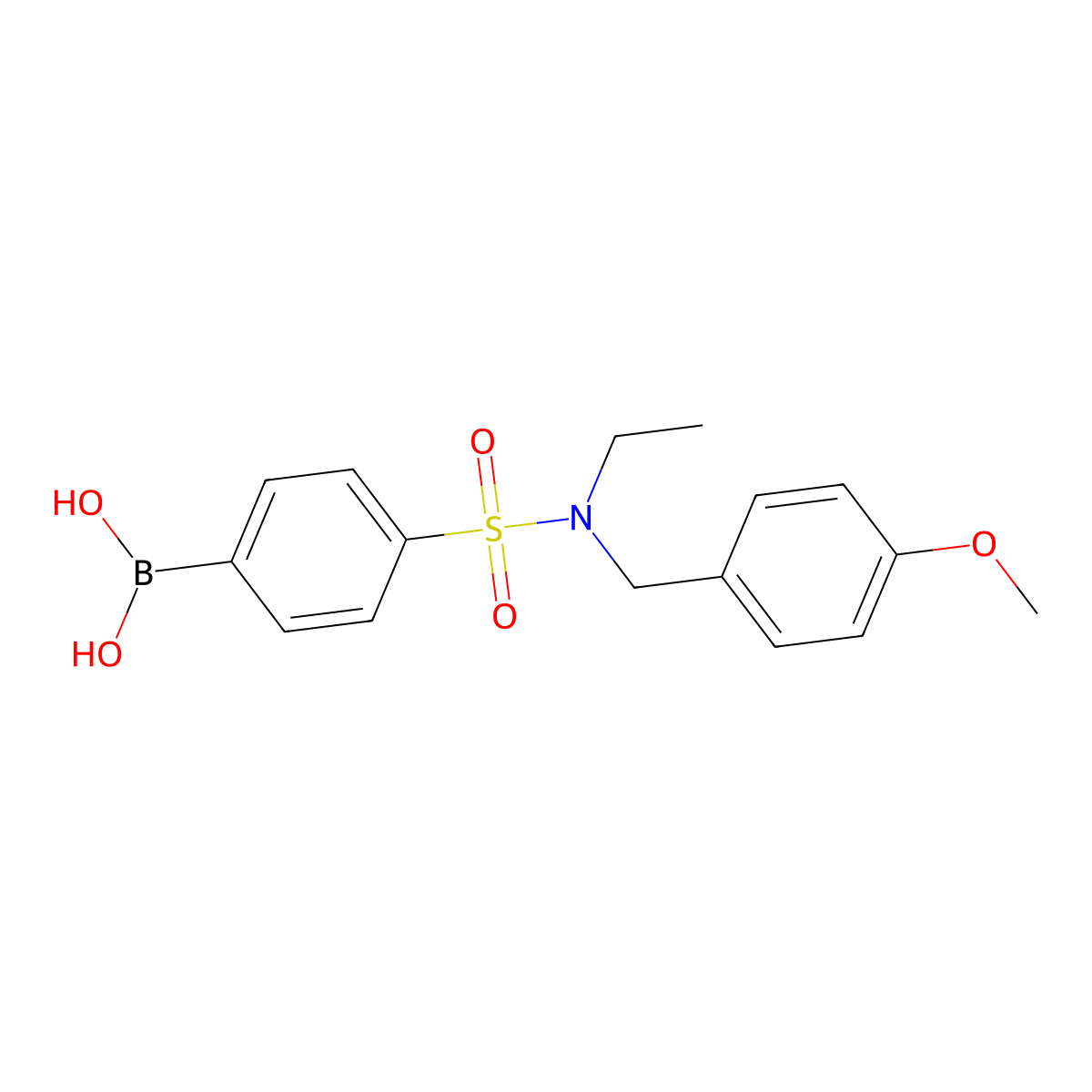 (4-(N-Ethyl-N-(4-methoxybenzyl)sulfamoyl)phenyl)boronic acid molecular structure, CAS 913835-55-9