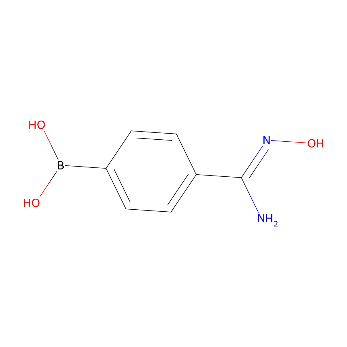 4-(N'-Hydroxycarbamimidoyl)phenylboronic acid molecular structure, CAS 913835-61-7
