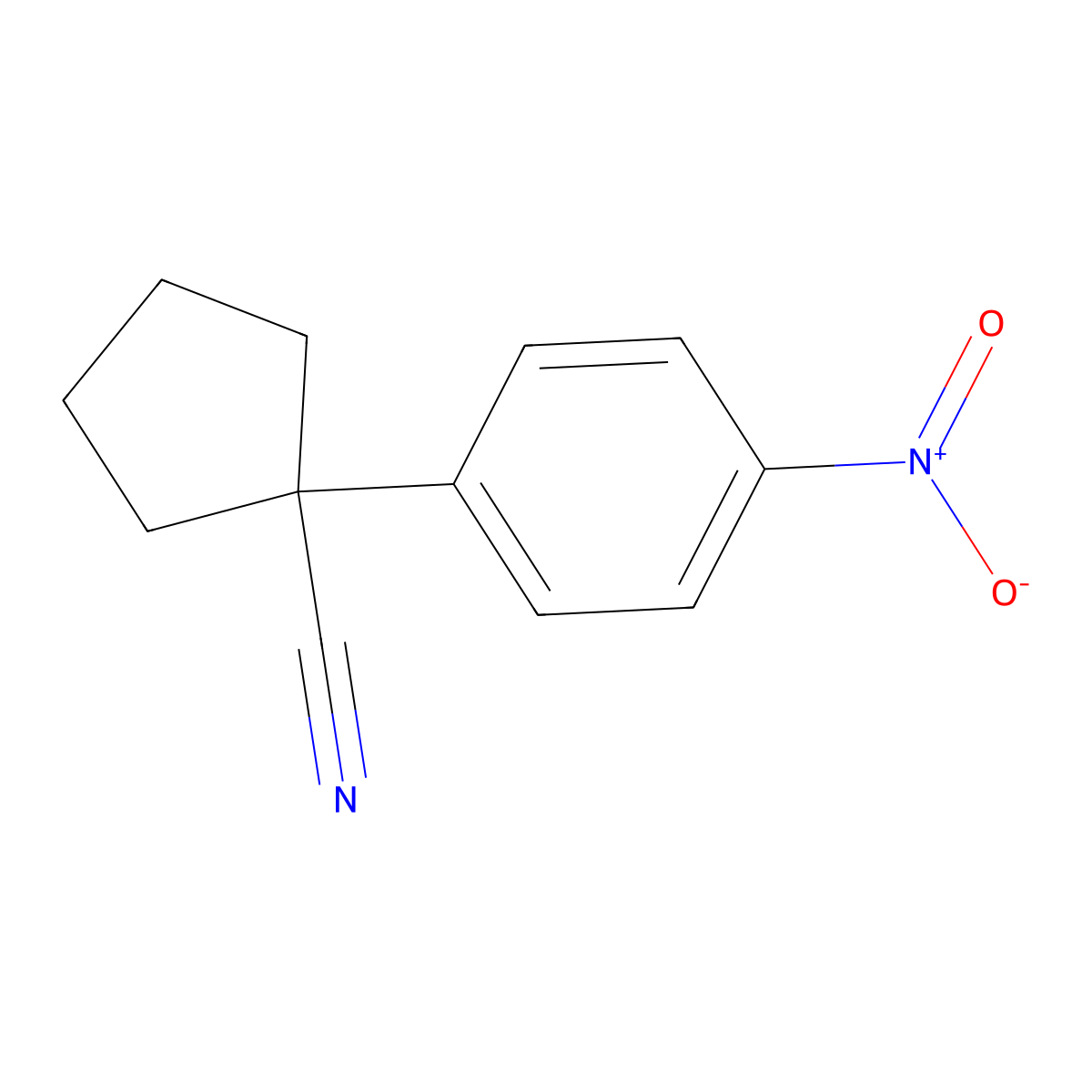 1-(4-Nitrophenyl)cyclopentane-1-carbonitrile molecular structure, CAS 91392-33-5