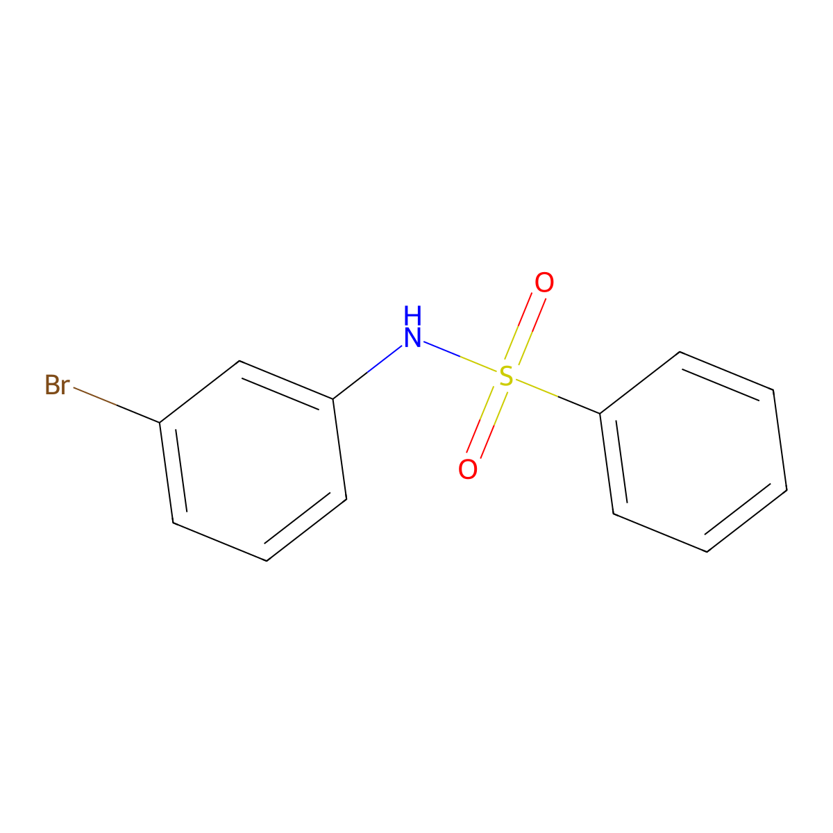 N-(3-bromophenyl)benzenesulfonamide molecular structure, CAS 91394-73-9