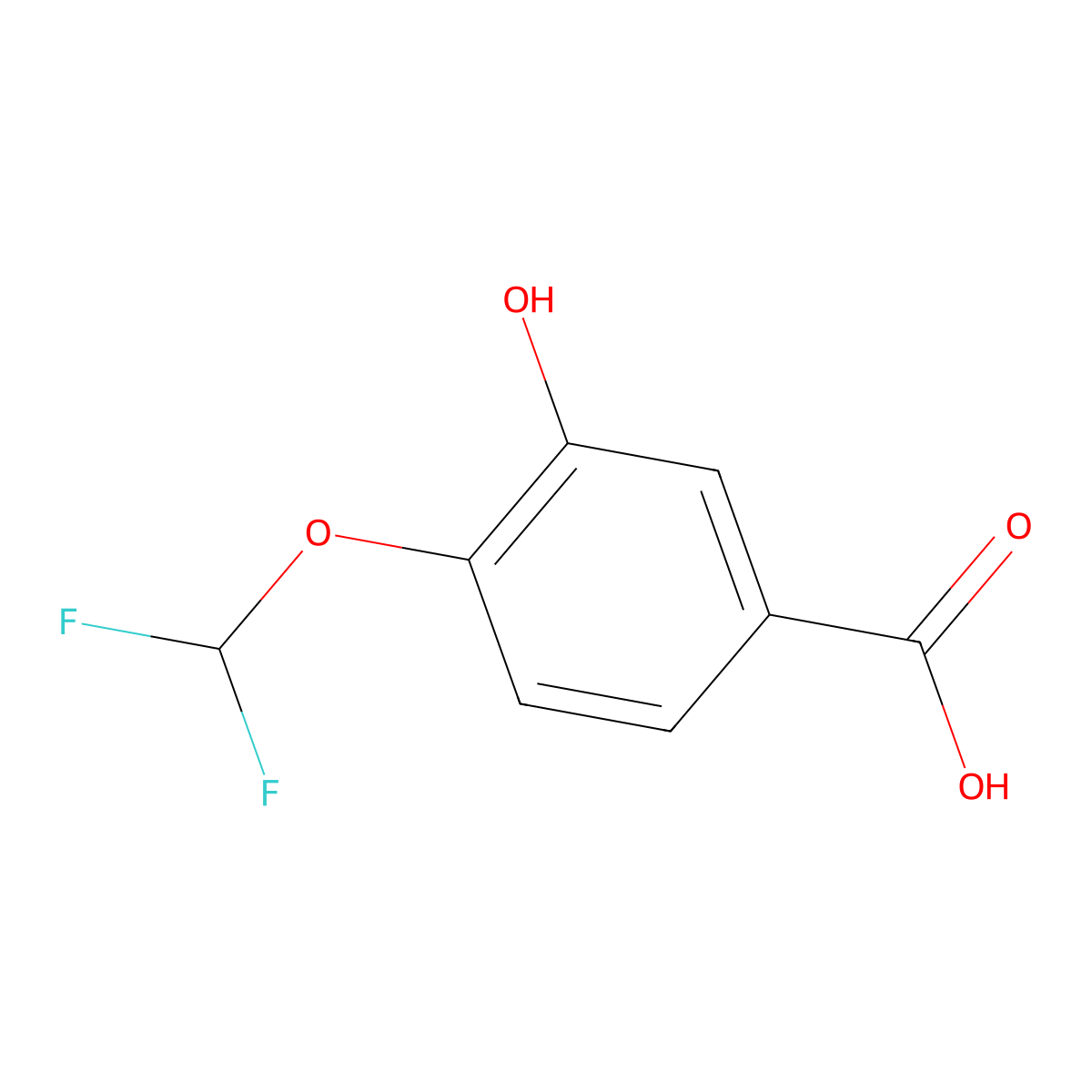 4-(Difluoromethoxy)-3-hydroxybenzoic acid molecular structure, CAS 913985-07-6