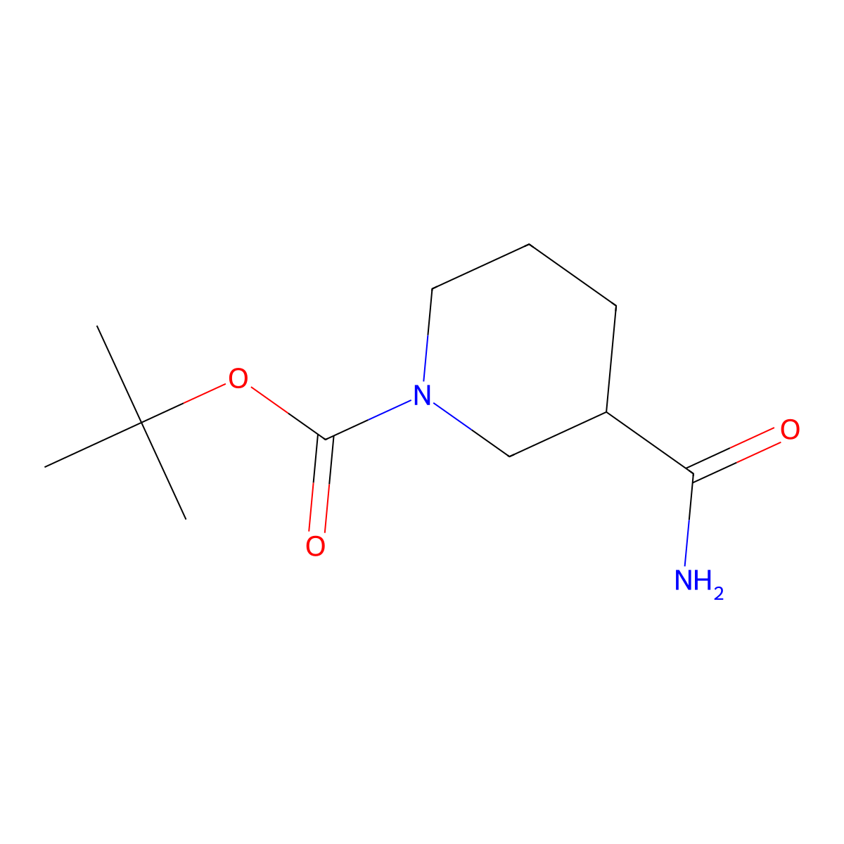 3-Carbamoyl-piperidine-1-carboxylic acid tert-butyl ester molecular structure, CAS 91419-49-7