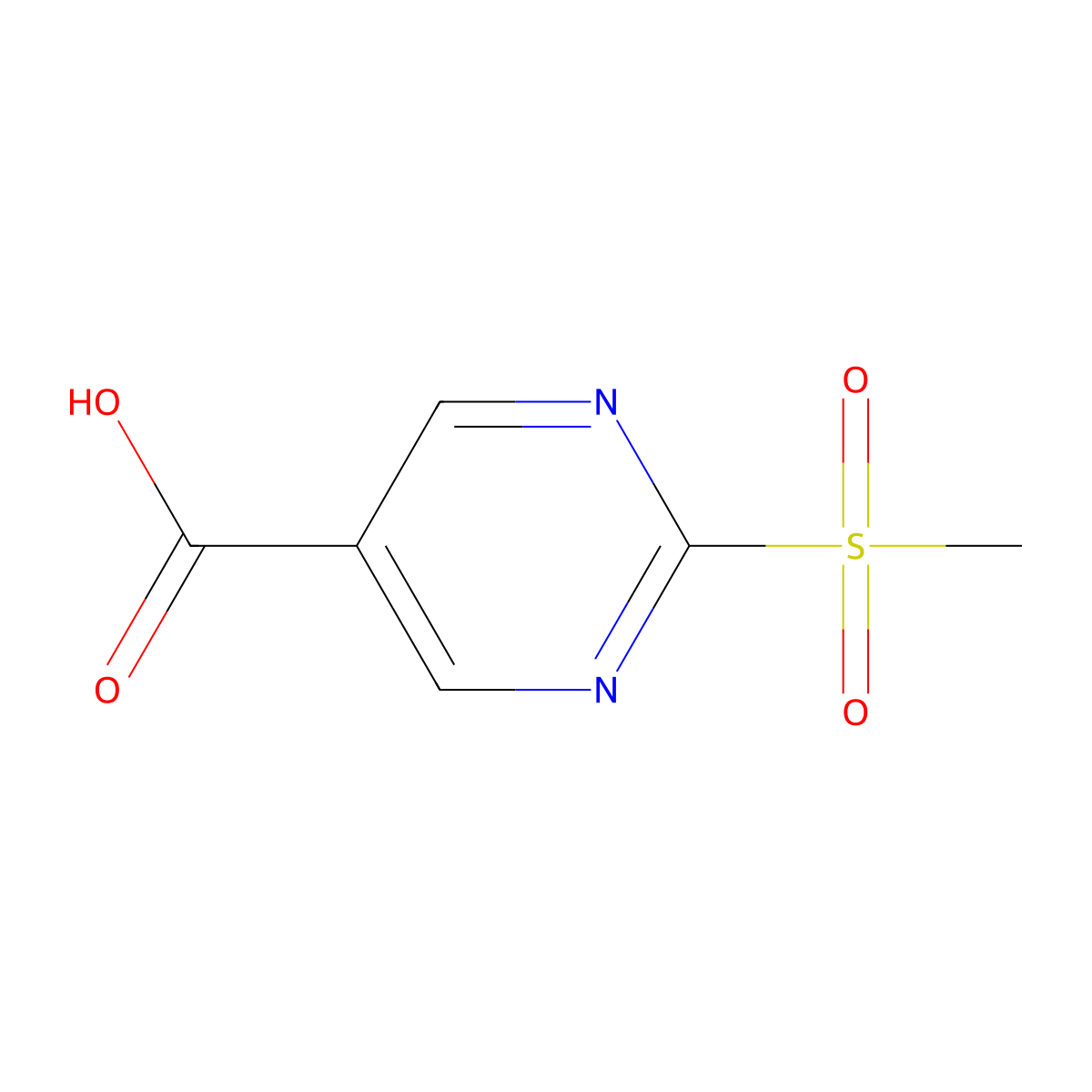 2-(Methanesulfonyl)pyrimidine-5-carboxylic acid molecular structure, CAS 914208-17-6