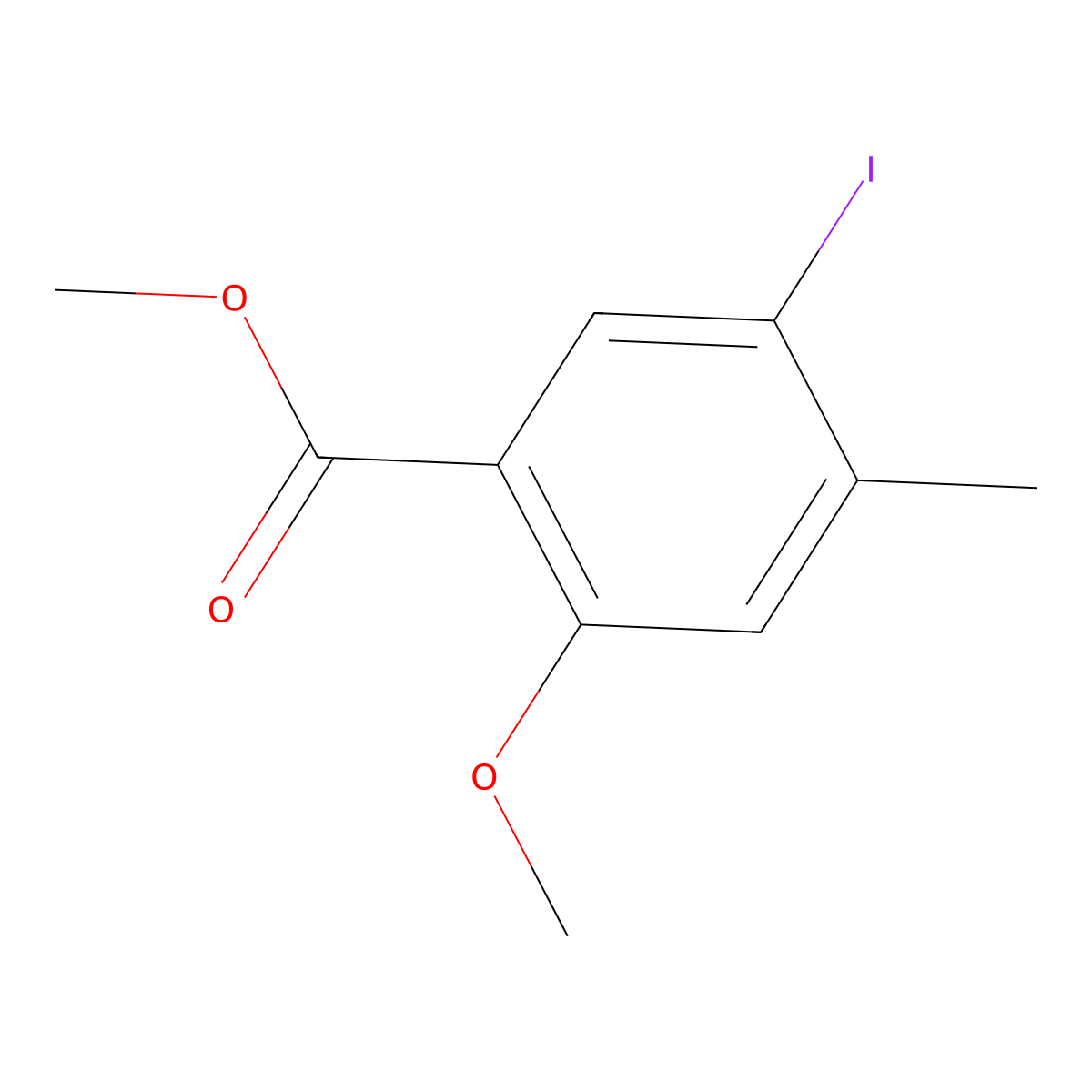 Methyl 5-iodo-2-methoxy-4-methylbenzoate molecular structure, CAS 914225-32-4