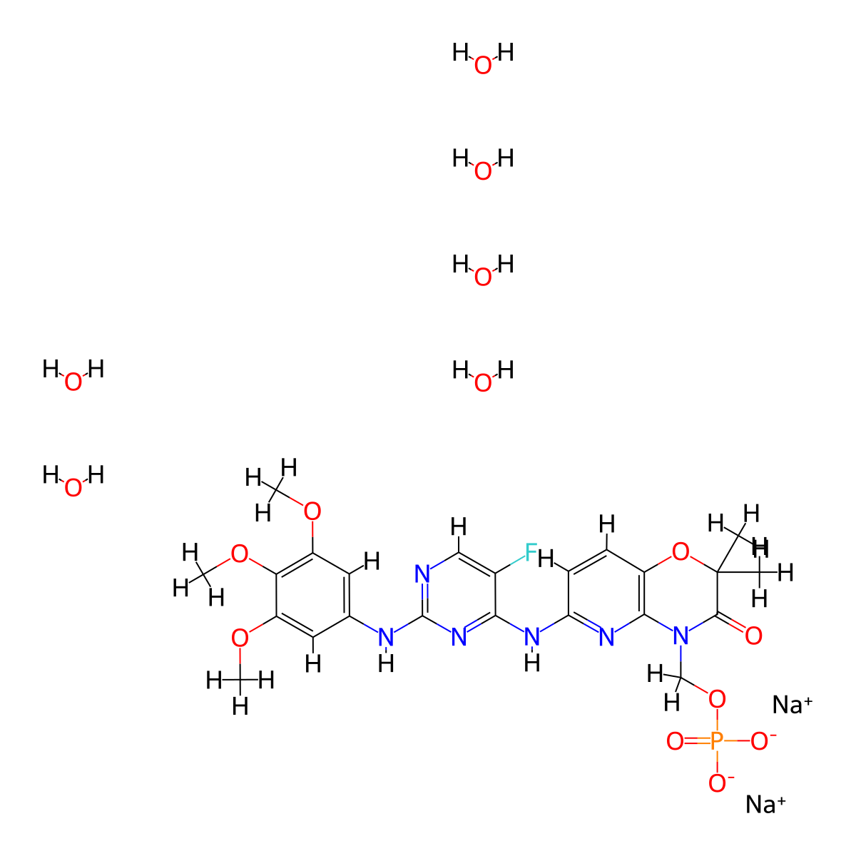 Fostamatinib Disodium molecular structure, CAS 914295-16-2