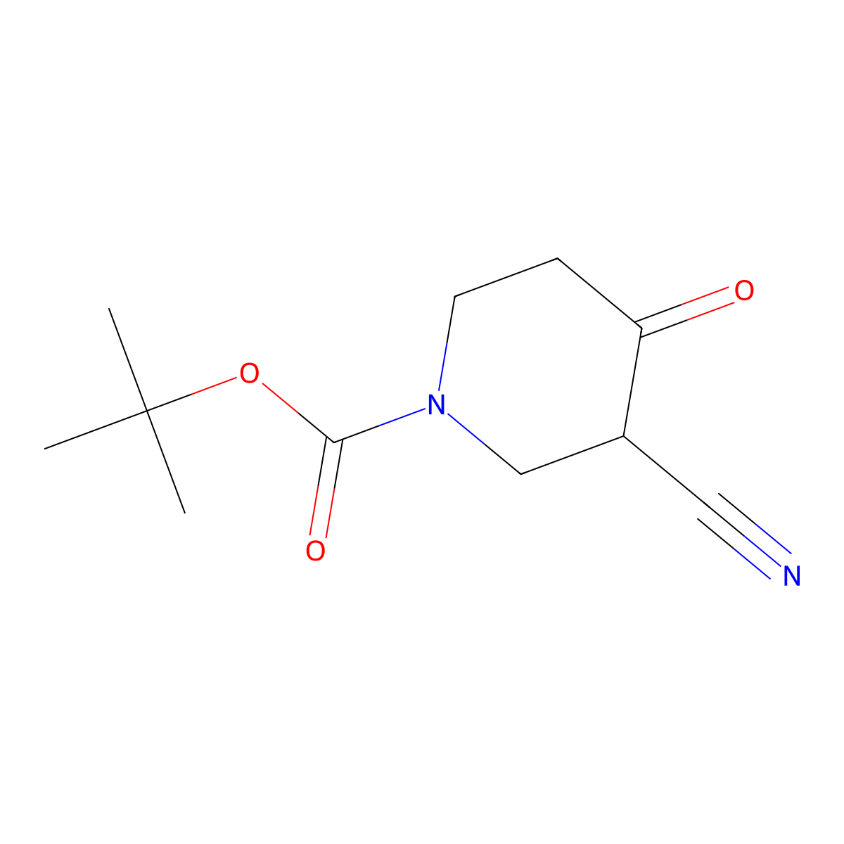 tert-Butyl 3-cyano-4-oxopiperidine-1-carboxylate molecular structure, CAS 914988-10-6