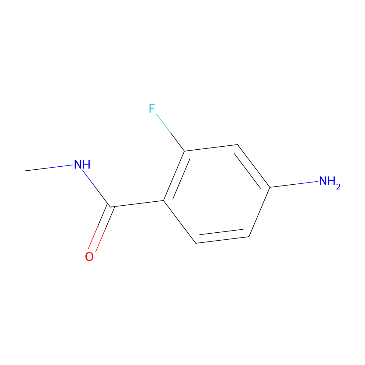 4-Amino-2-fluoro-N-methylbenzamide molecular structure, CAS 915087-25-1