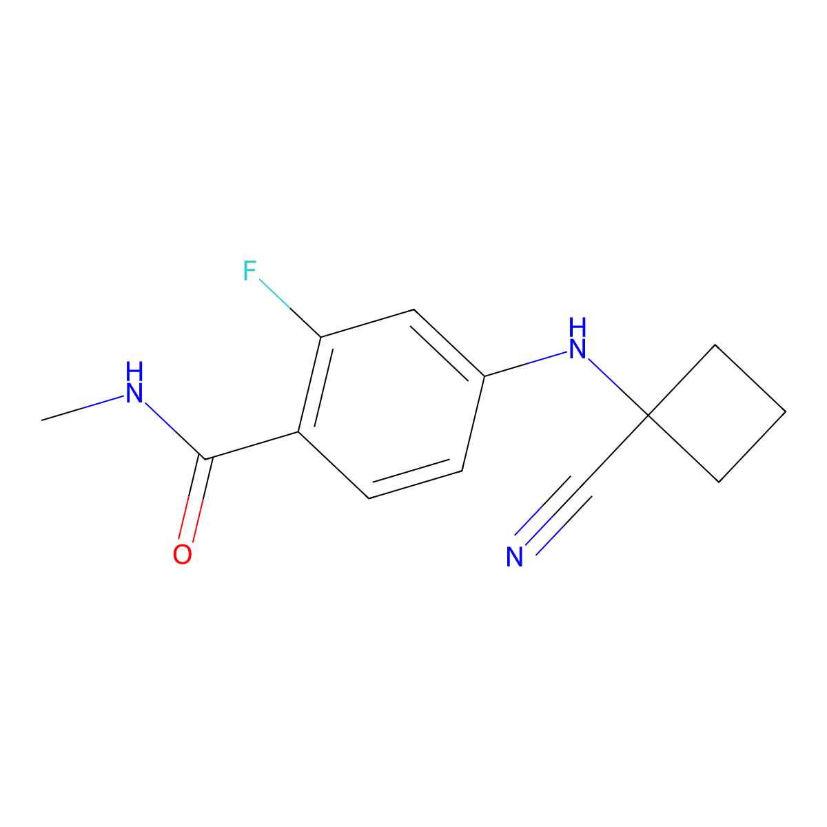 4-[(1-Cyanocyclobutyl)amino]-2-fluoro-N-methylbenzamide molecular structure, CAS 915087-26-2
