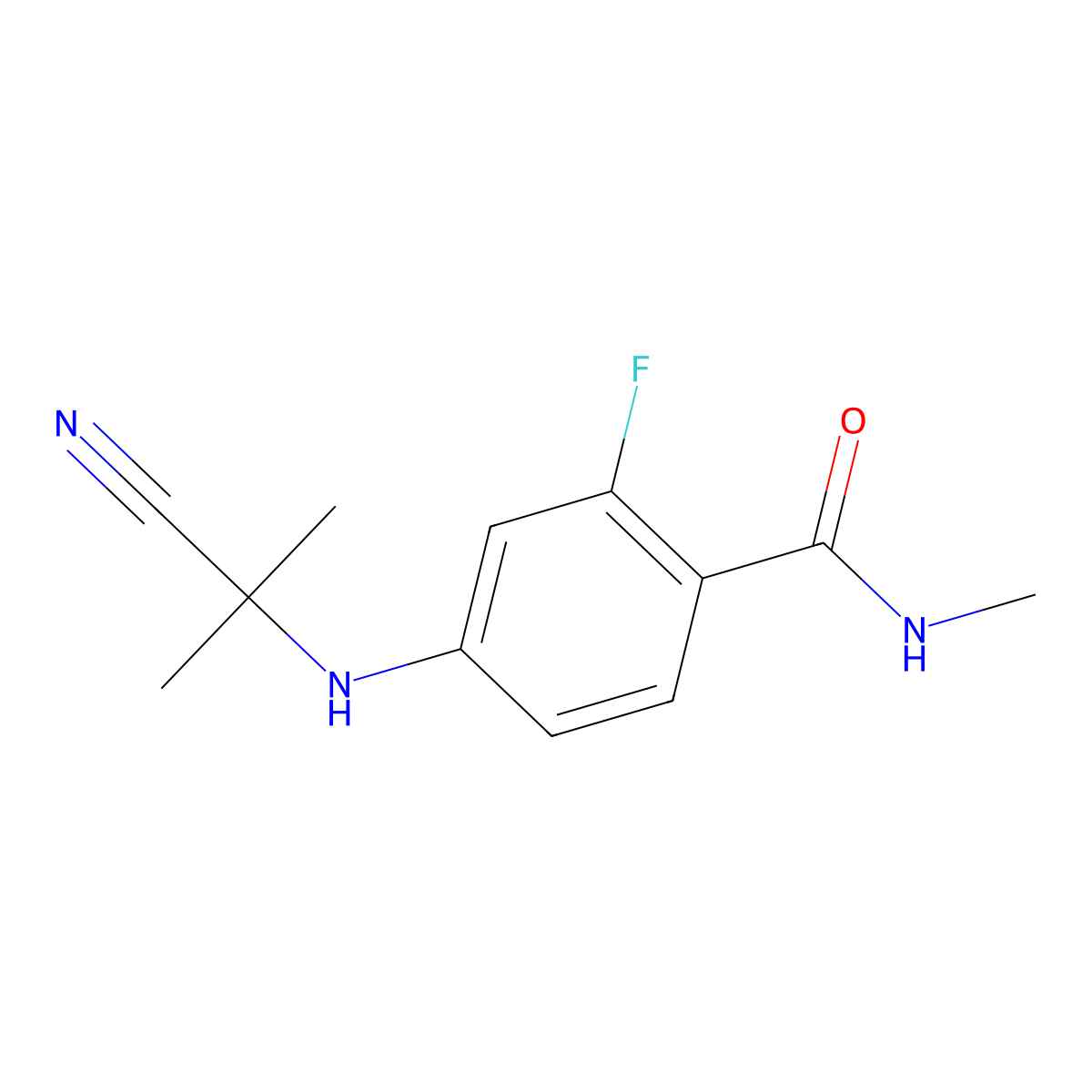 4-[(2-Cyanopropan-2-yl)amino]-2-fluoro-N-methylbenzamide molecular structure, CAS 915087-32-0