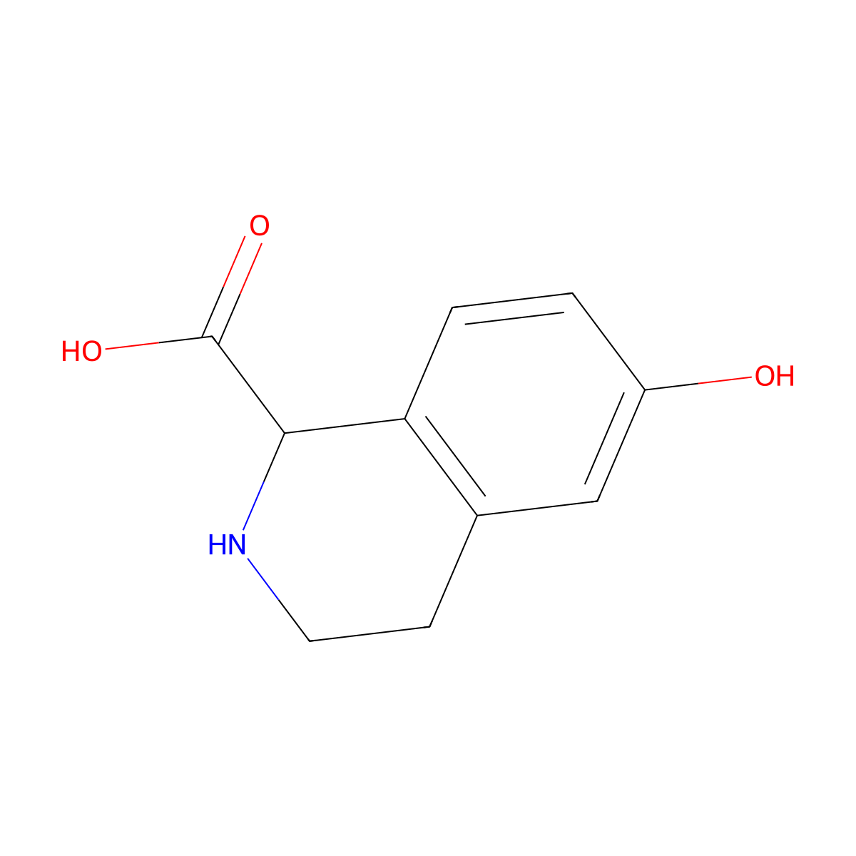 6-Hydroxy-1,2,3,4-tetrahydroisoquinoline-1-carboxylic acid molecular structure, CAS 91523-50-1