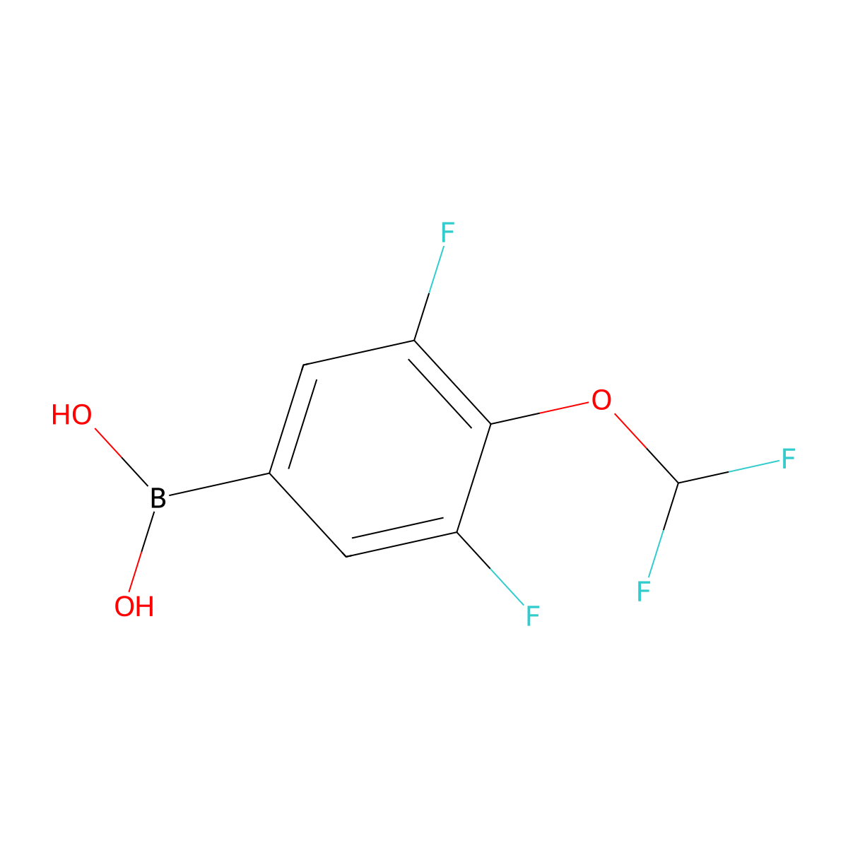 (4-(Difluoromethoxy)-3,5-difluorophenyl)boronic acid molecular structure, CAS 915401-97-7