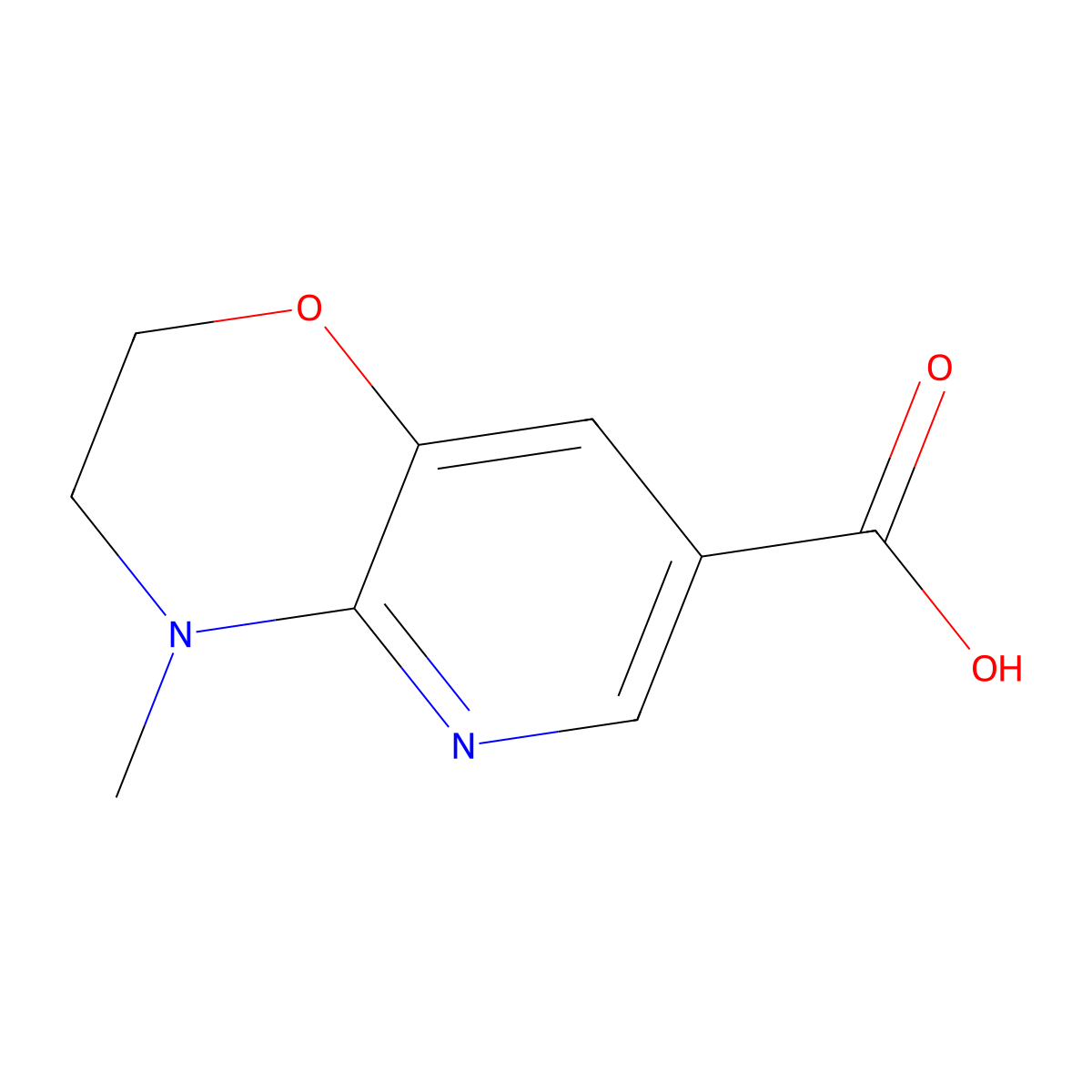 4-Methyl-3,4-dihydro-2H-pyrido[3,2-b][1,4]oxazine-7-carboxylic acid molecular structure, CAS 915707-58-3
