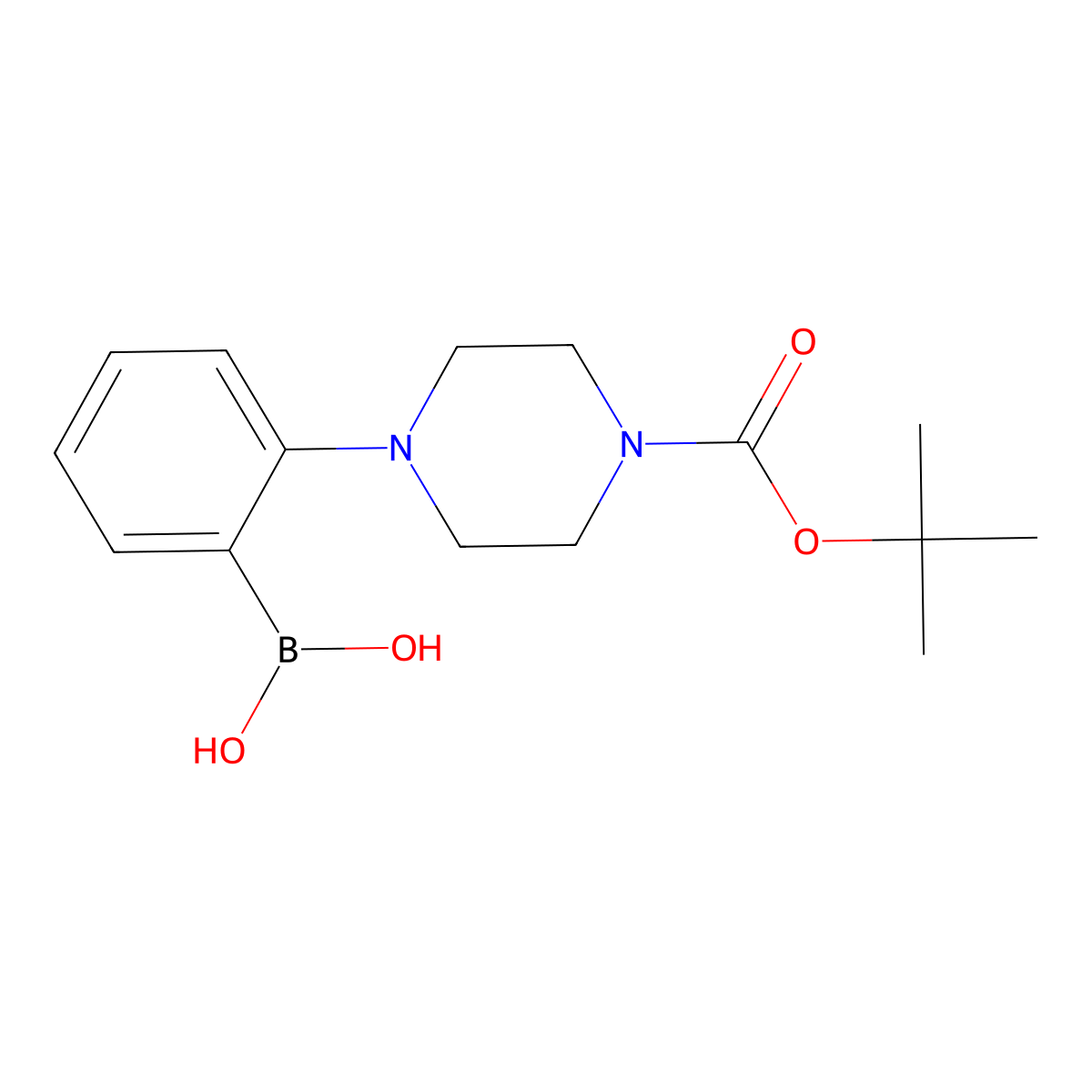 2-[4-(Tert-butoxycarbonyl)piperazine-1-YL]phenylboronic acid molecular structure, CAS 915770-01-3