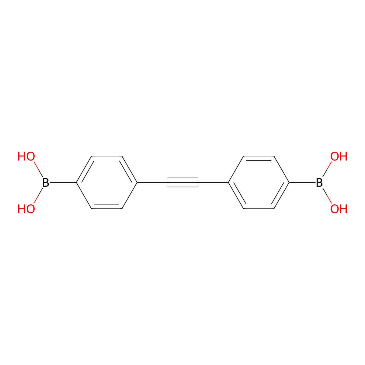 (Ethyne-1,2-diylbis(4,1-phenylene))diboronic acid molecular structure, CAS 915772-85-9