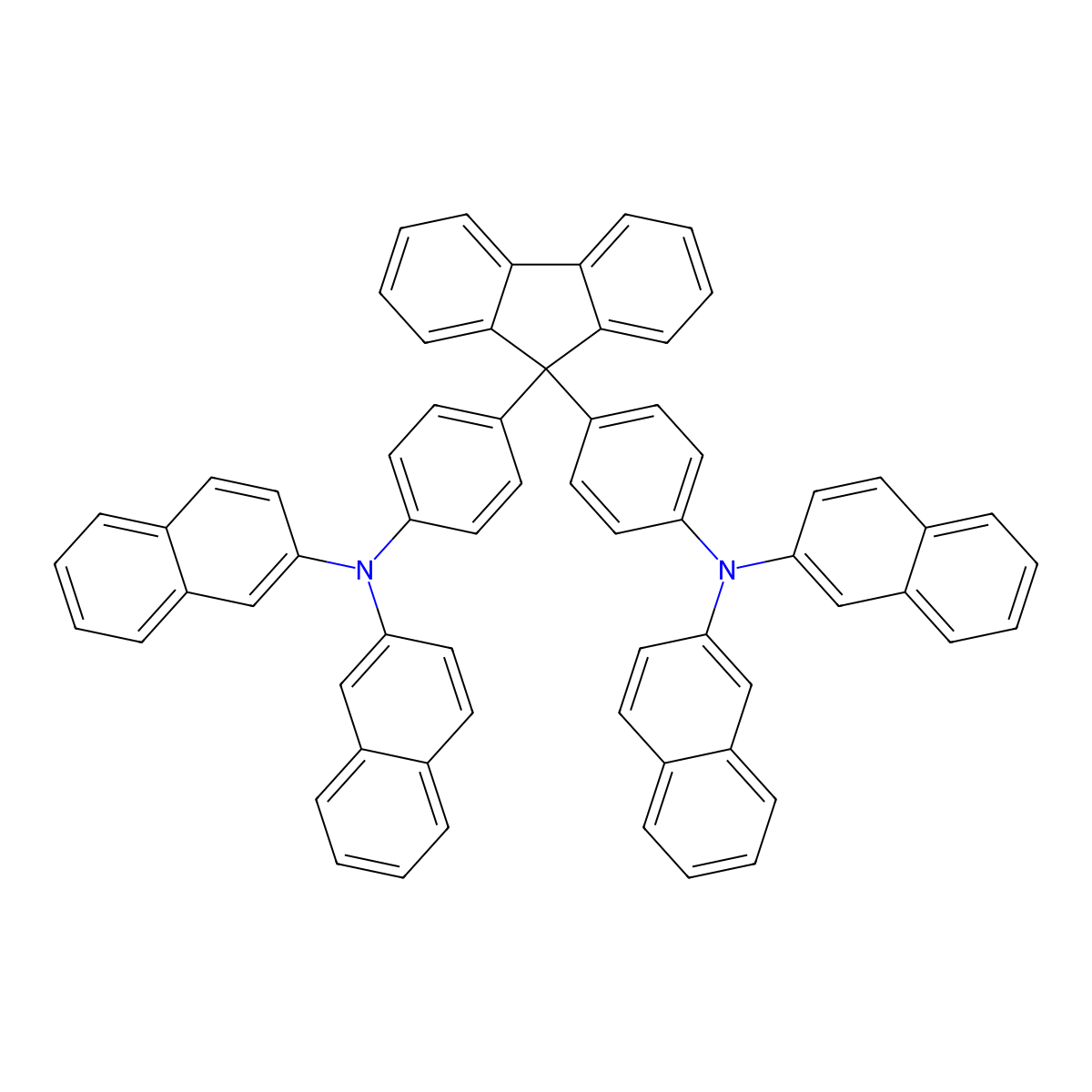 9,9-Bis[4-(N,N-bis-naphthalen-2-YL-amino)phenyl]-9H-fluorene molecular structure, CAS 916061-87-5