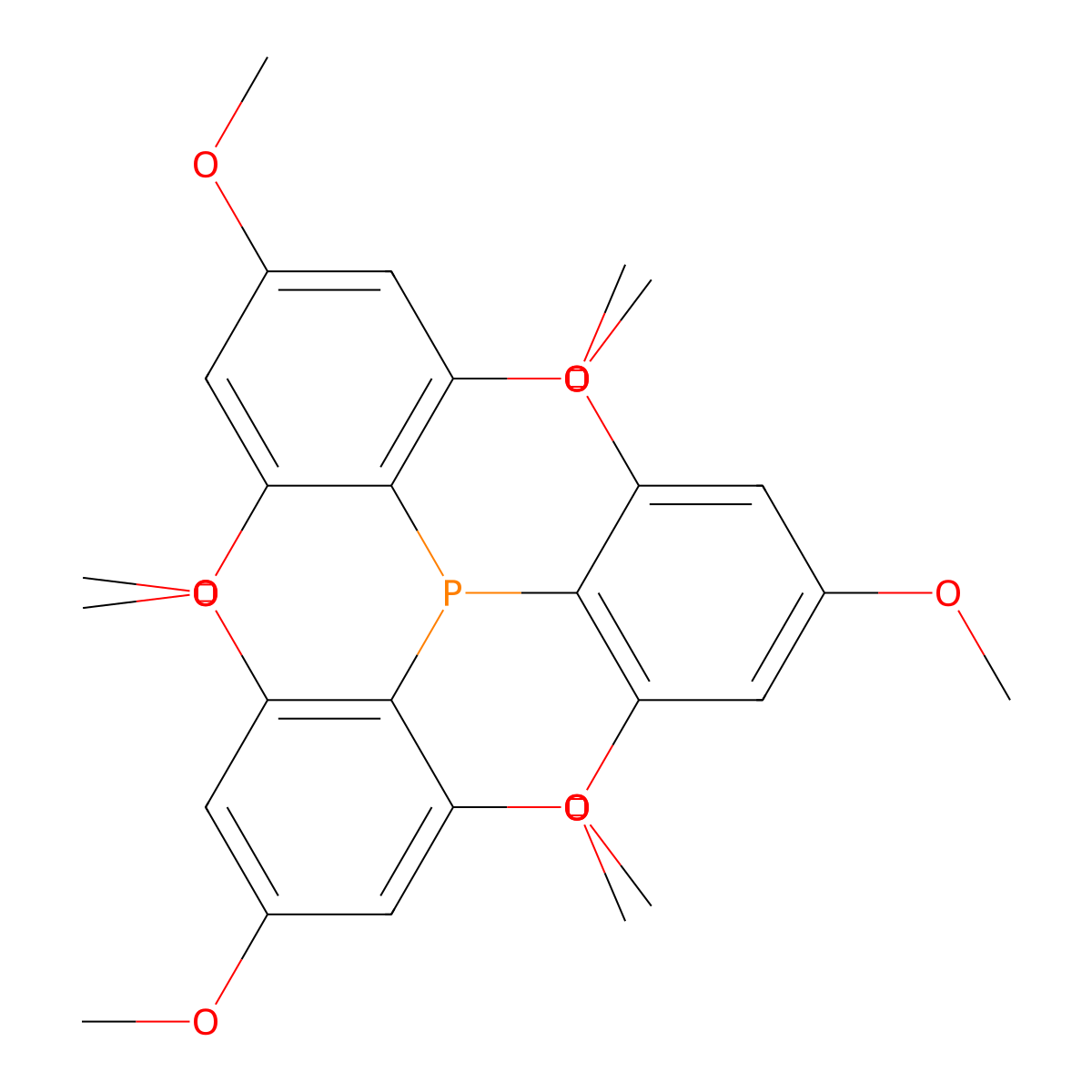 Tris(2,4,6-trimethoxyphenyl)phosphine molecular structure, CAS 91608-15-0